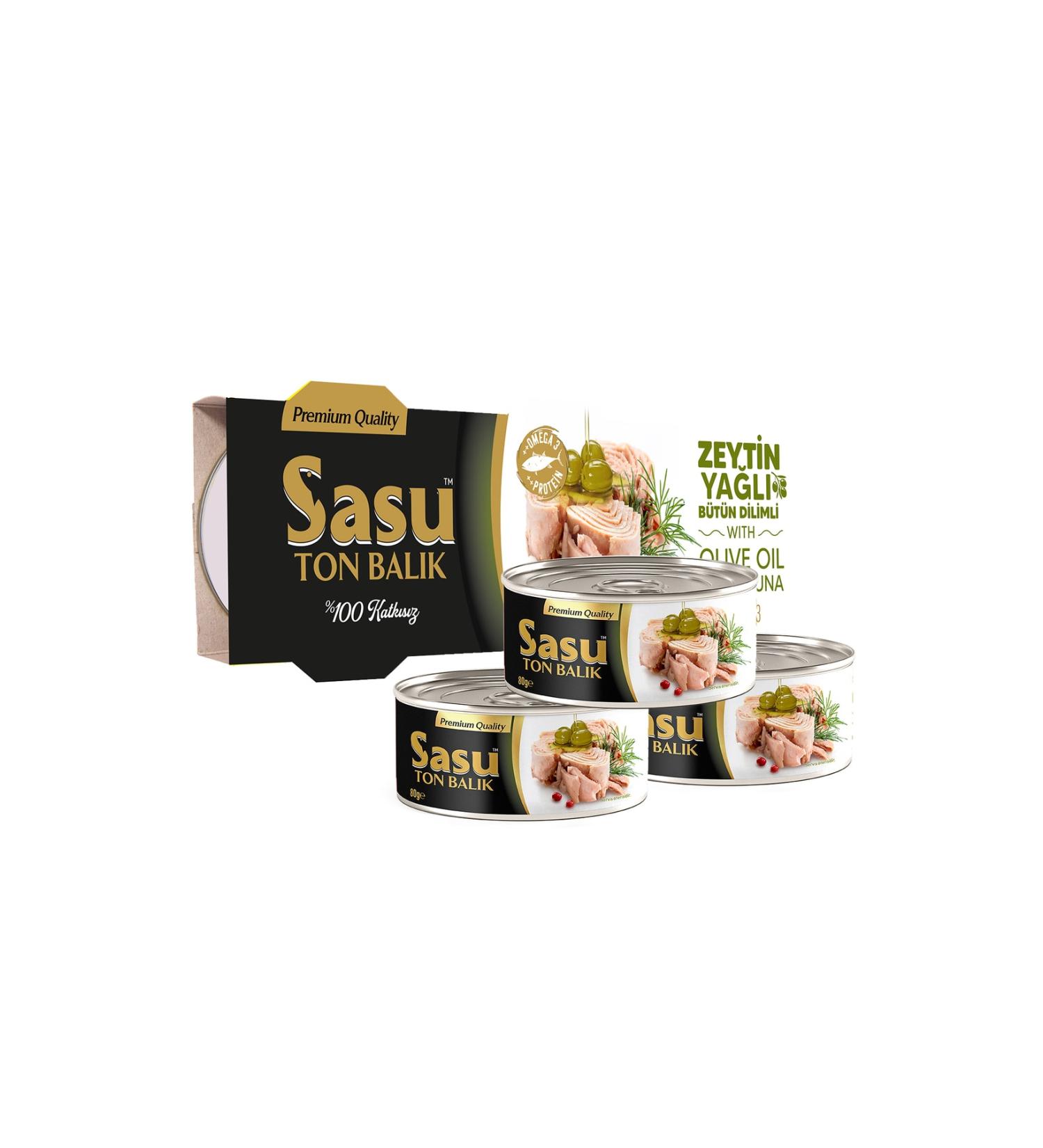 SASU Olive Oil Tuna 6x80g Whole Slice
