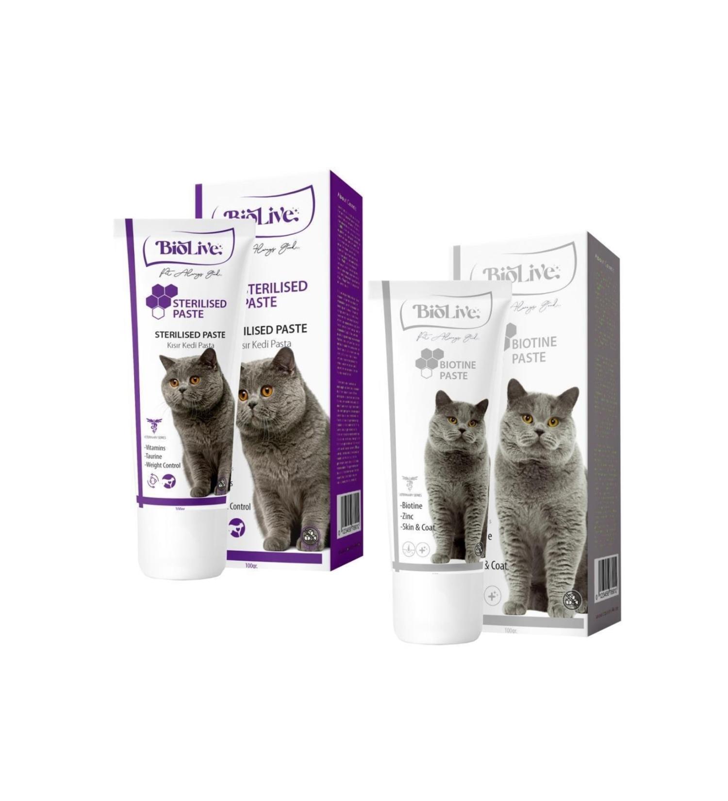 Biolive Malt for Neutered Cats 100 gr + Biotin Hair Health Paste 100 gr - Buy Online on GoSupps.com