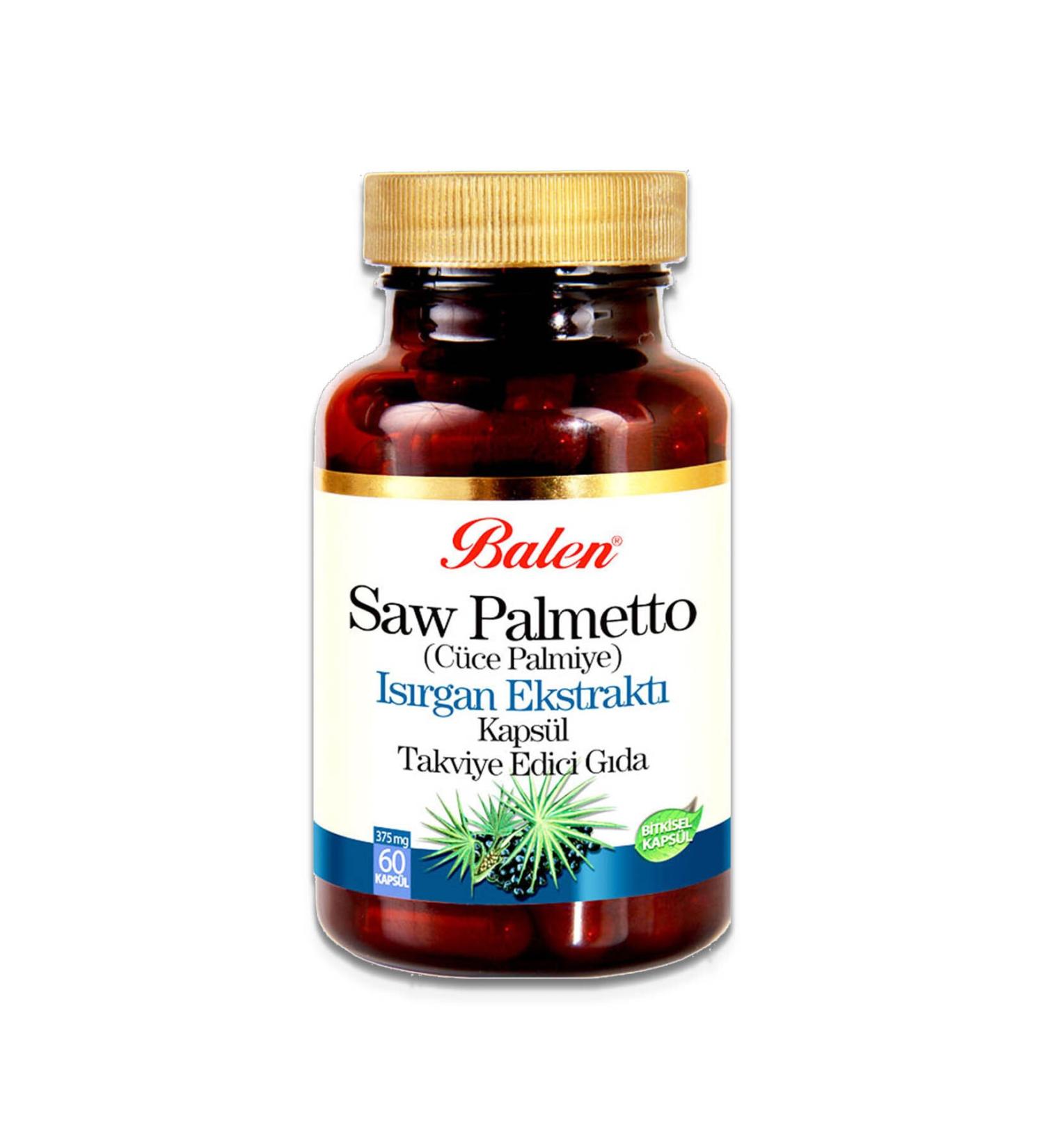 Balen Saw Palmetto-Nettle Extract-Zinc 375 Mg 60 Capsules
