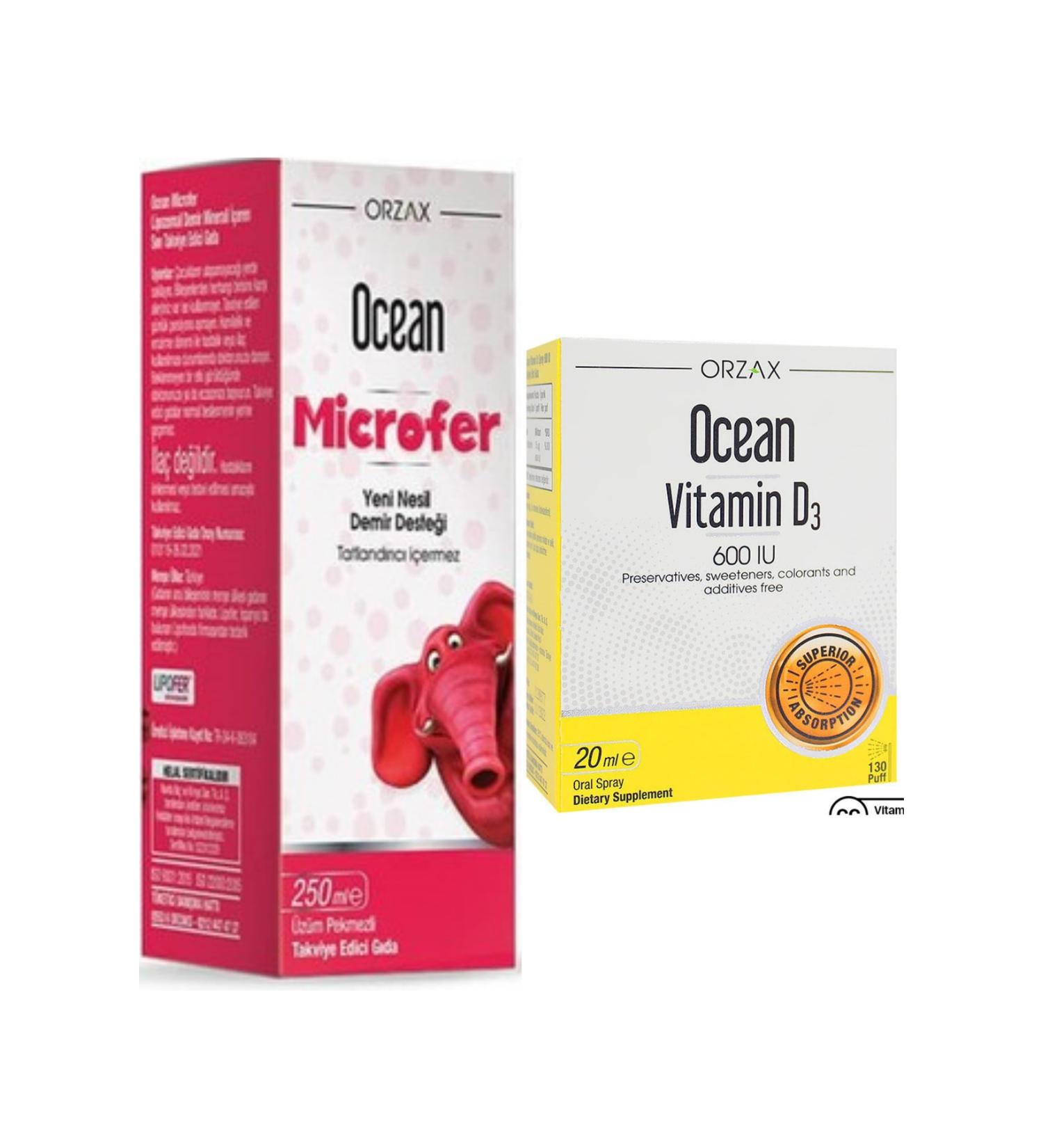 Ocean Microfer Syrup 250 ml + Vitamin D3 600iu Spray 20 ml