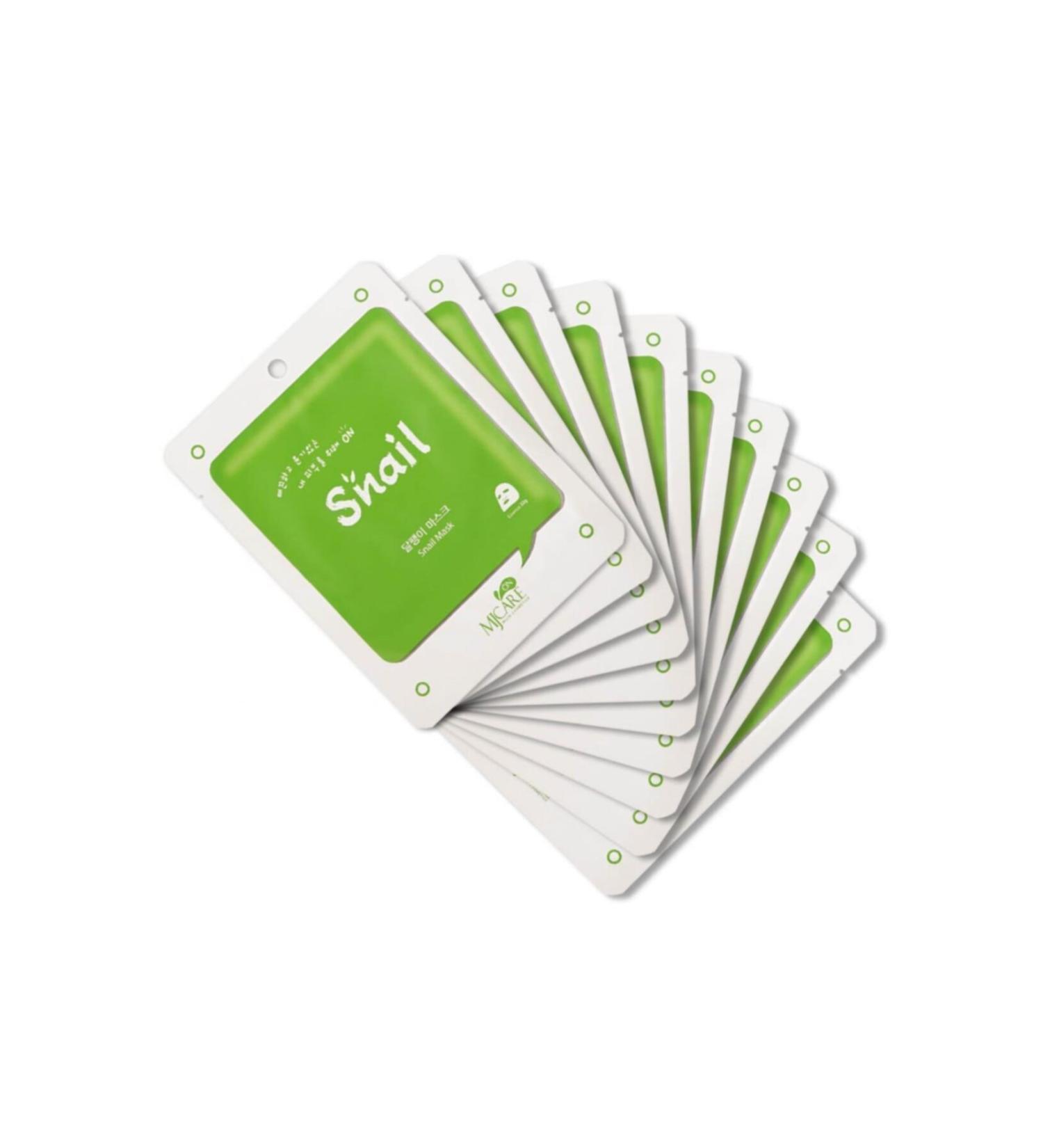 Mjcare On Snail Mask - Snail Essence Face Mask 10 Pieces