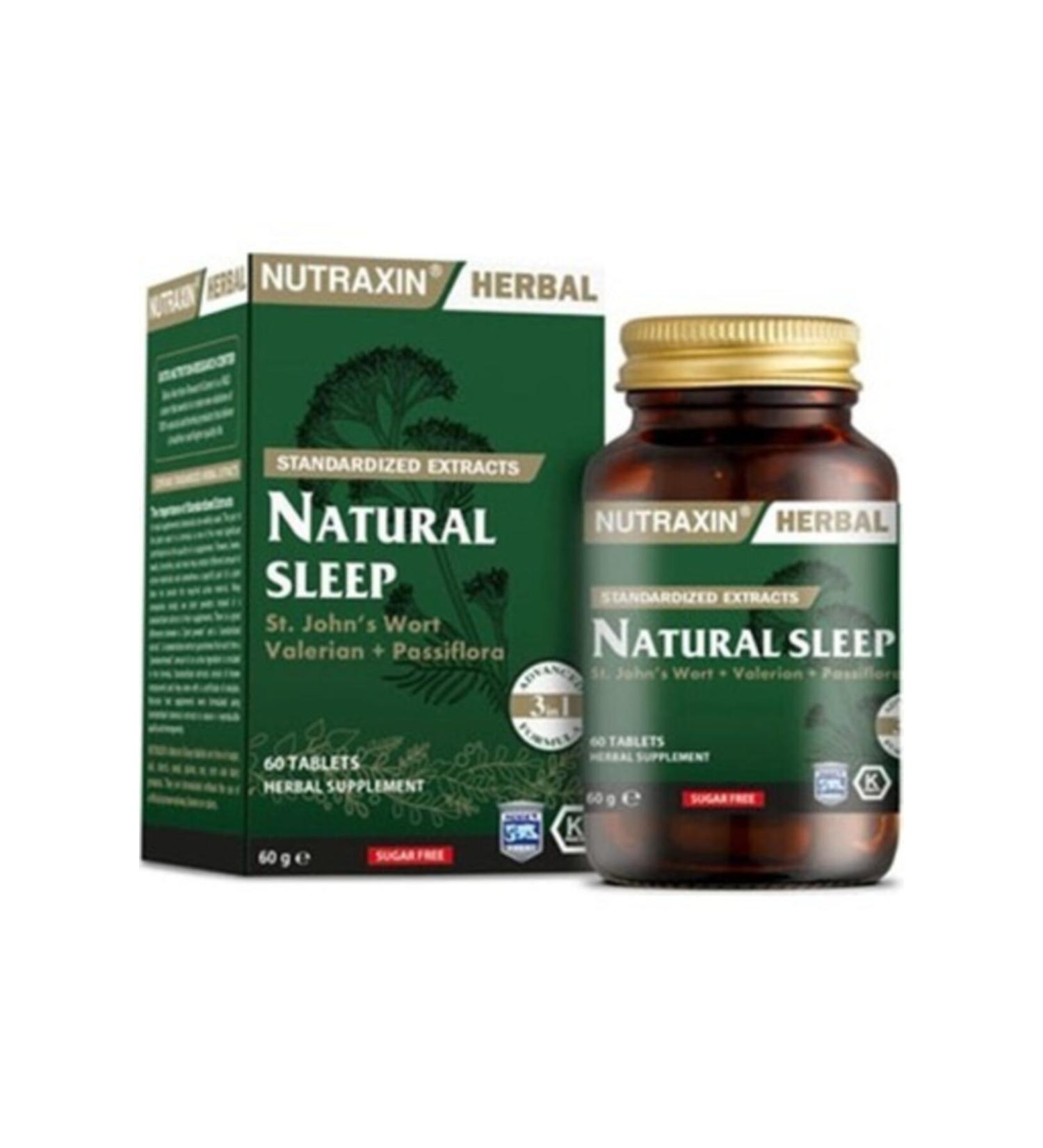 Nutraxin Herbal Food Supplement for Adults - Natural Sleep 60 Capsules