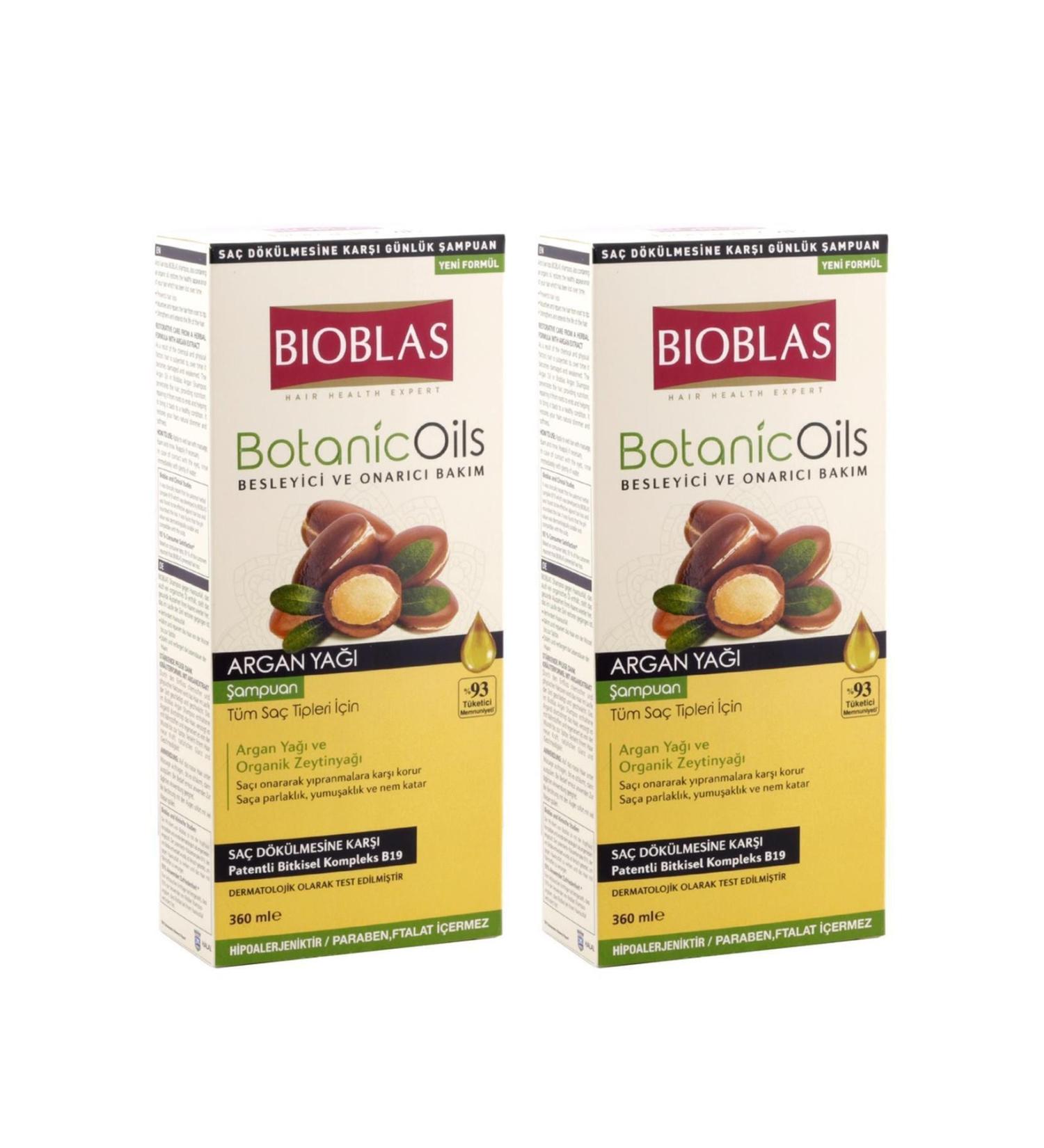 Bioblas Shampoo 360 Ml Botanic Oils Argan X 2 Pieces
