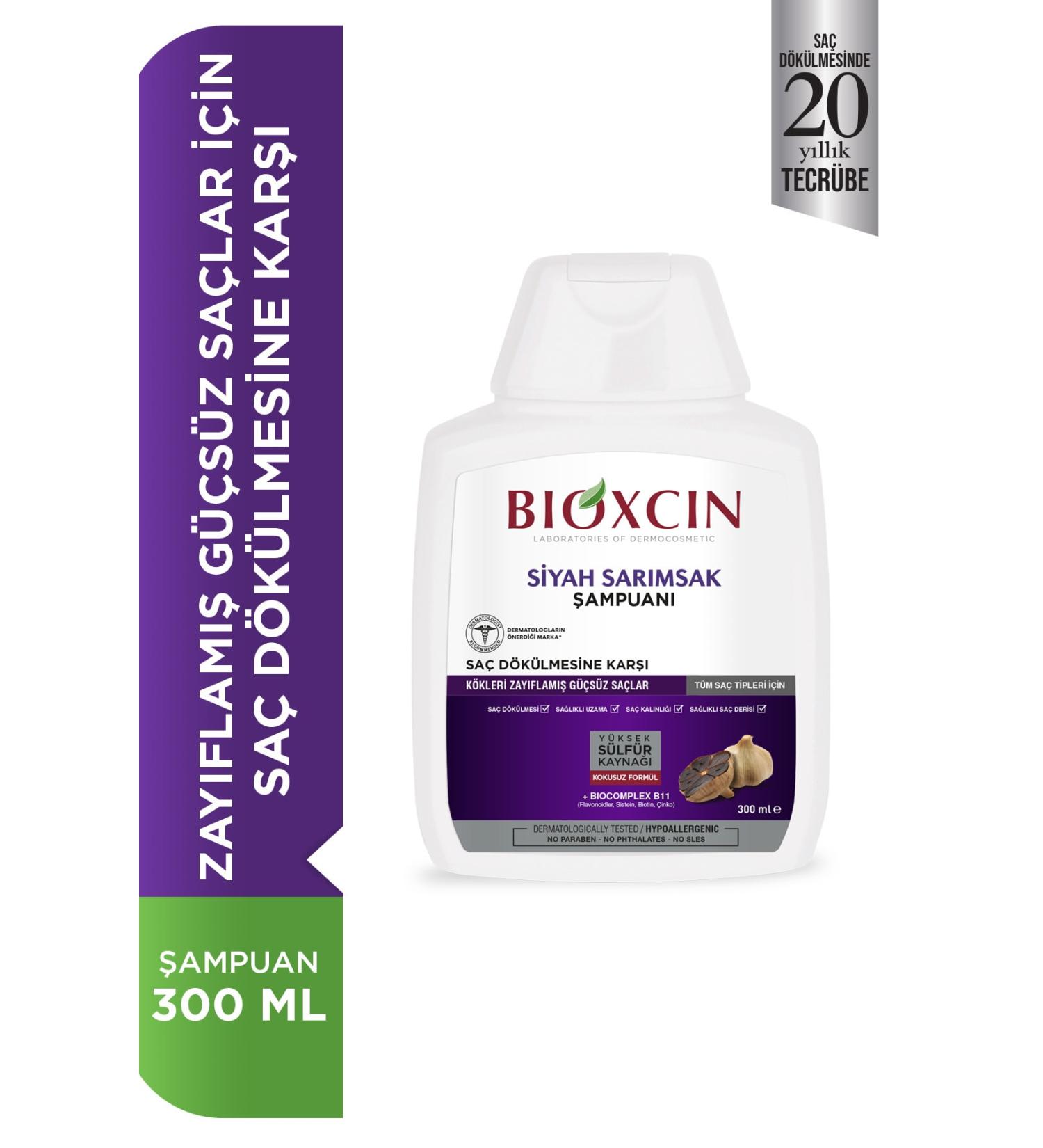 Bioxcin Black Garlic Shampoo Against Hair Loss Quantum 300 Ml