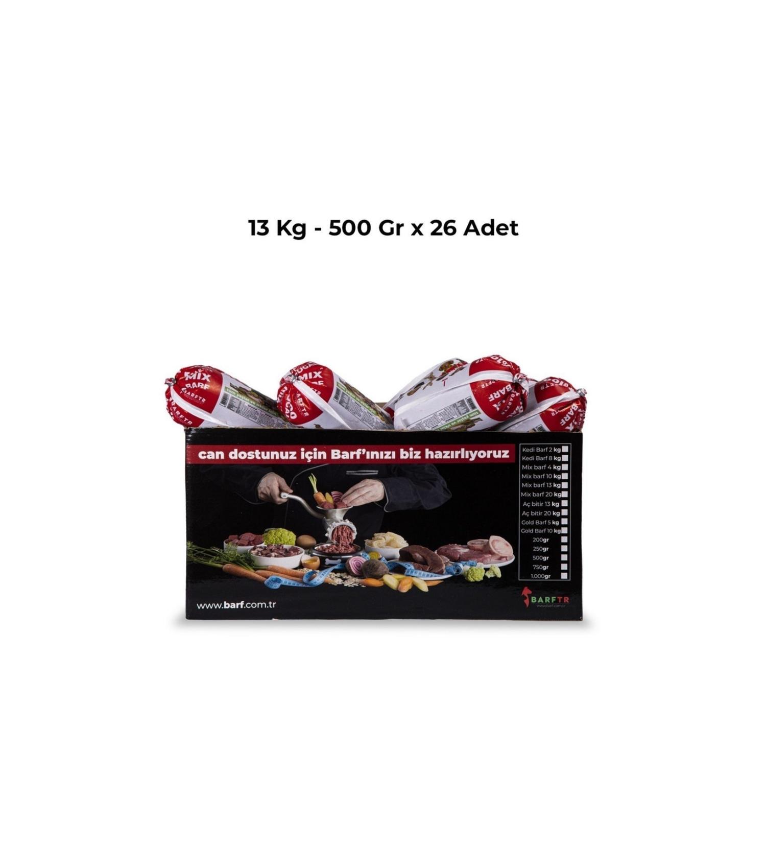BARFTR Mix Barf 13 Kg Salami Package Dog Food 500 Grams