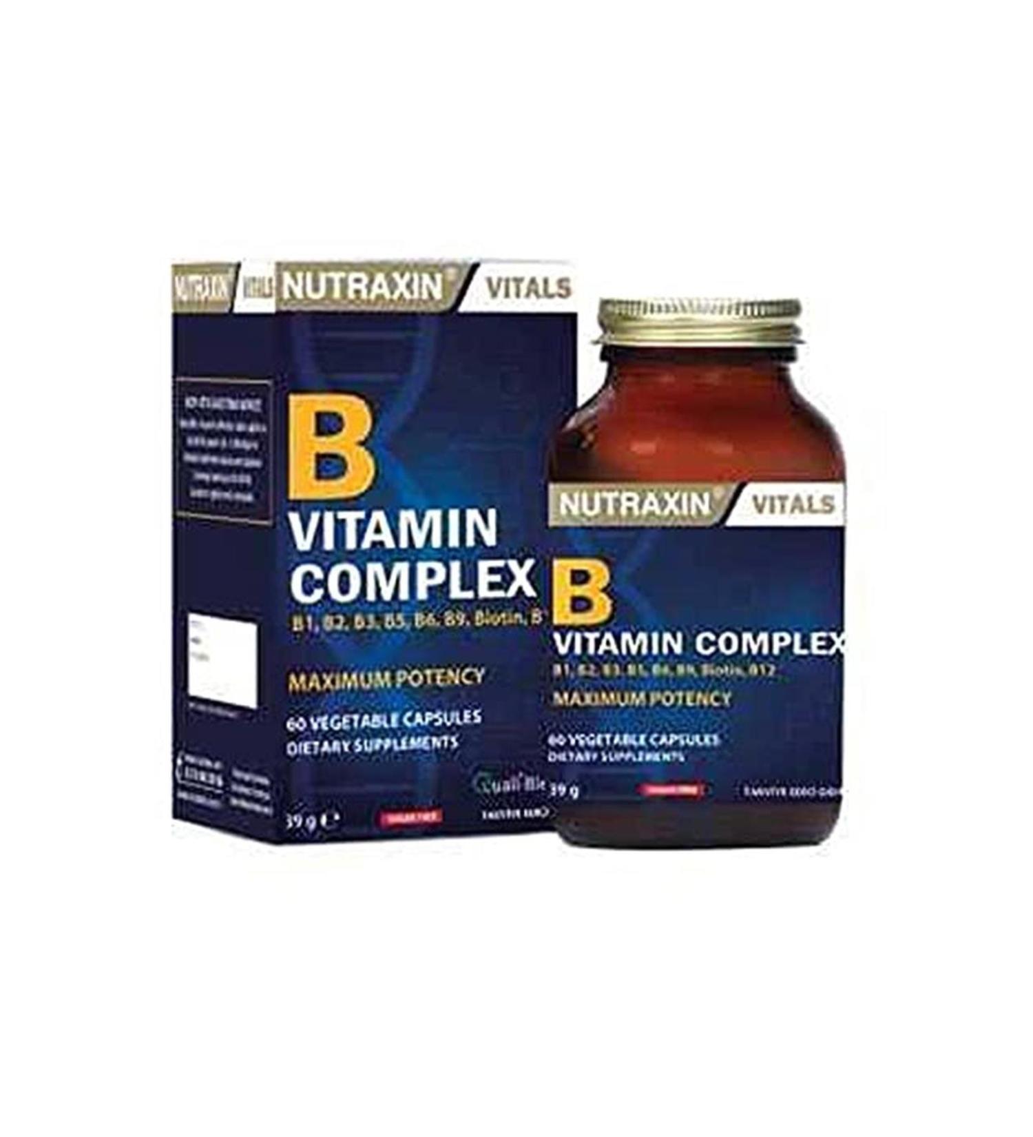 Nutraxin B Complex Vitamin 60 Tablets 1 Pack (From 1 X 60 Tablets) - Buy Online on GoSupps.com