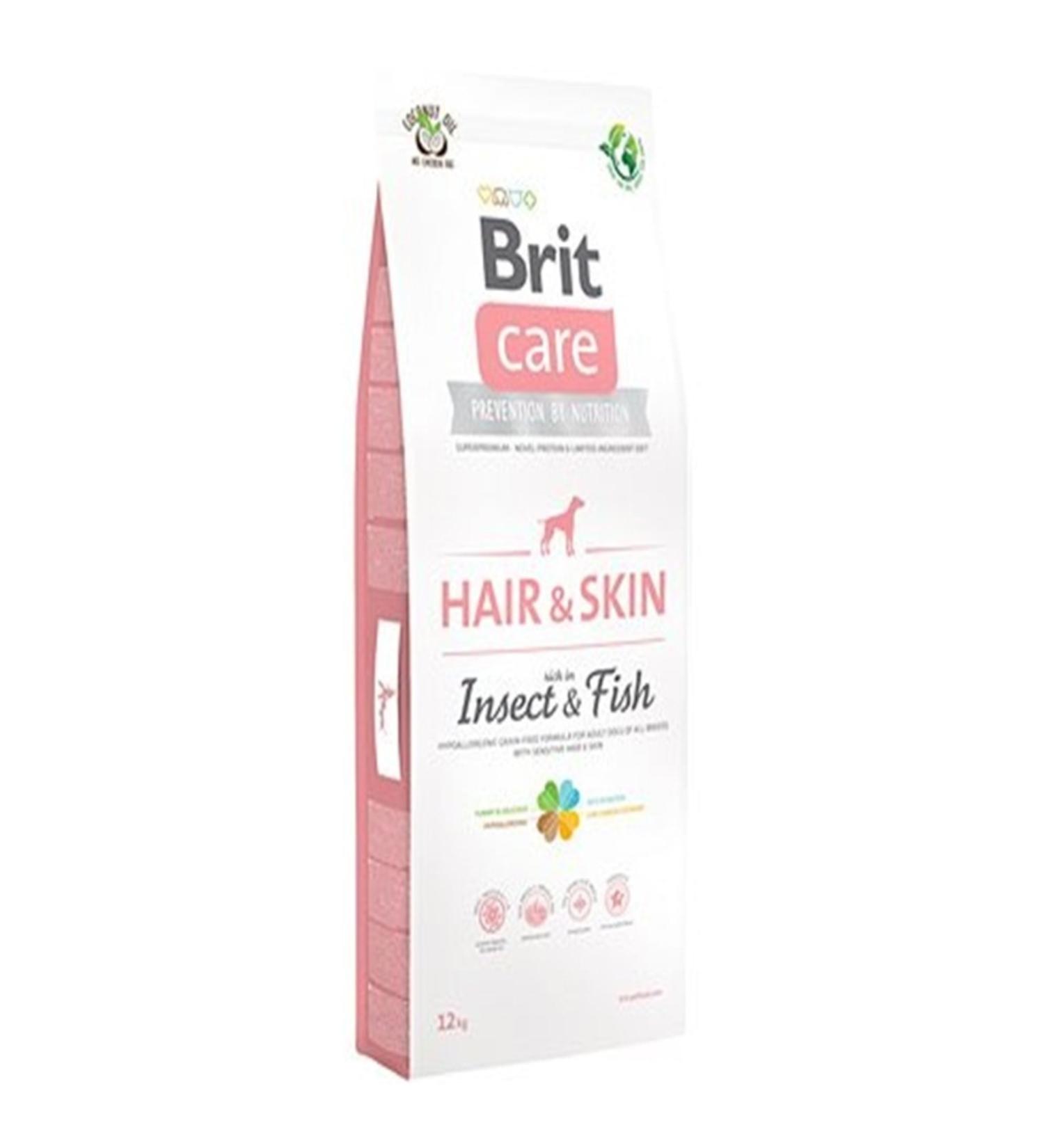Brit Care Hair Skin Insect & Fish With Coconut Oil White Protein Dog Food 12kg