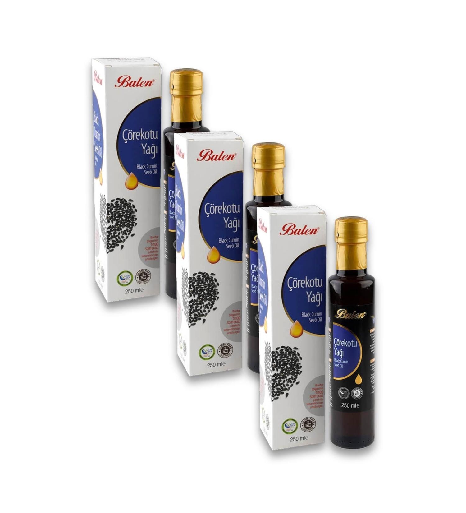 Balen 3 Pieces Black Cumin Oil Cold Pressed 250+250+250 ml Local Seed