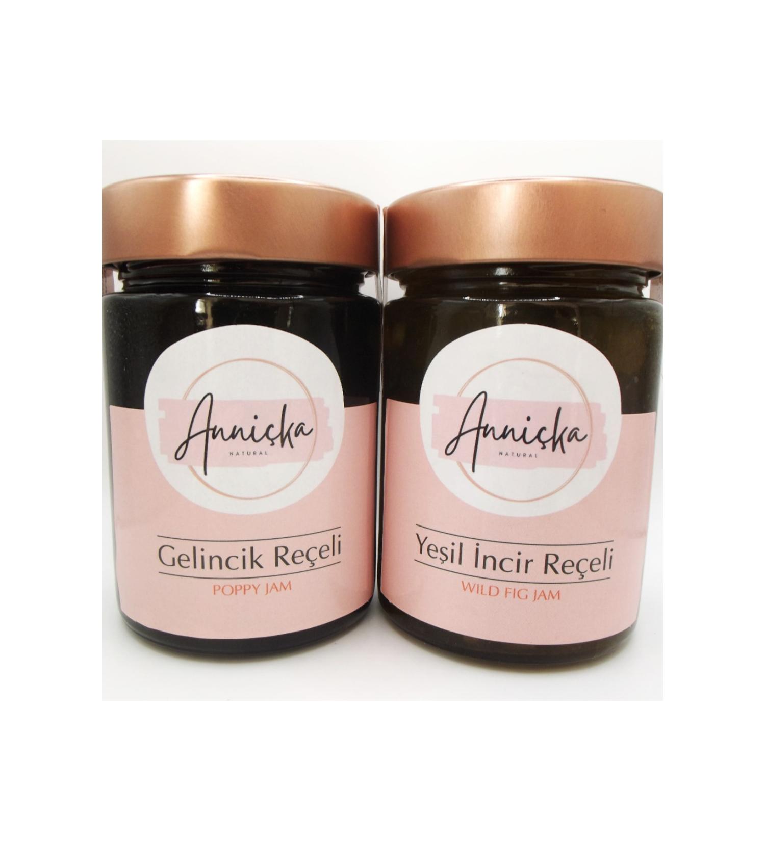 Anni ka Natural Additive-Free Preservative-Free Poppy and Green Fig Jam 2x400gr