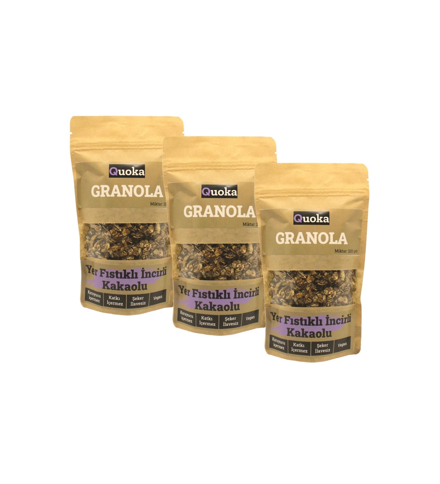 QUOKA Peanut Fig Granola 3 X 200 Gr