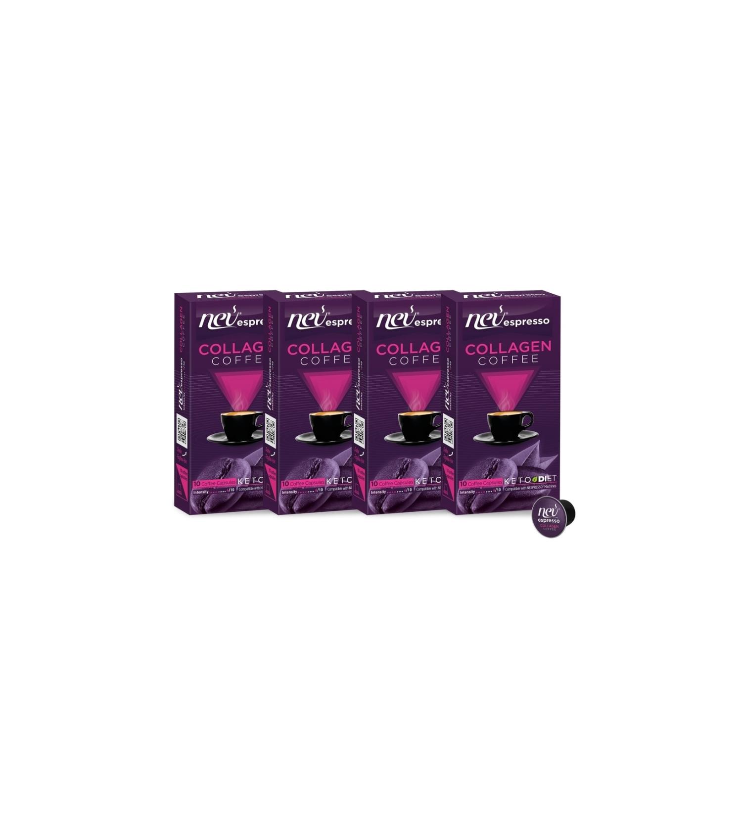 nev espresso Collagen Capsule Coffee 4x10 4 Boxes Nespresso Compatible