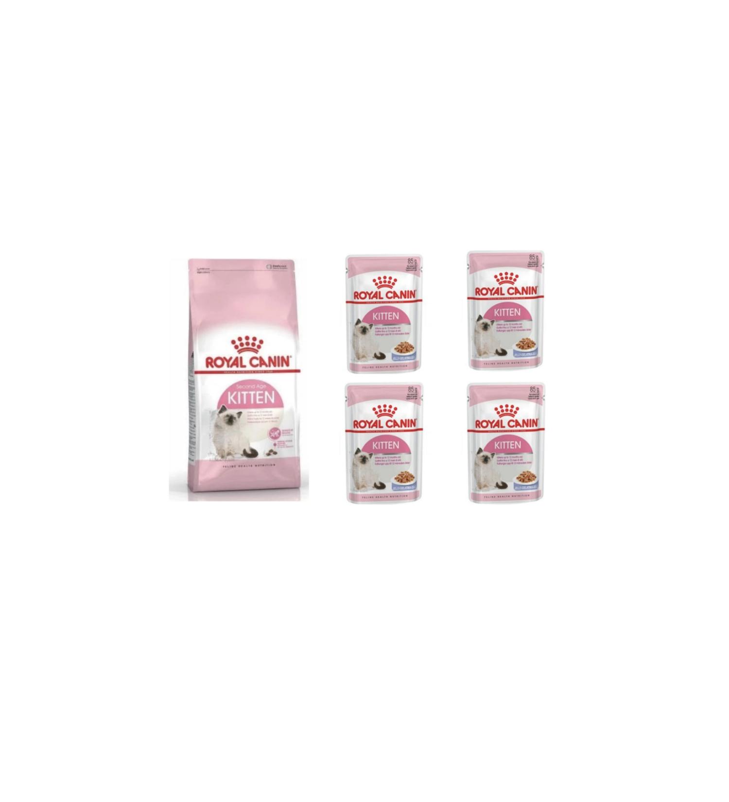 Royal Canin Kitten Dry Cat Food 4 Kg + 4 Kitten Wet Food 85 Gr