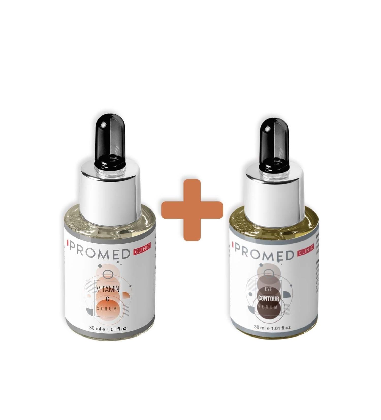 Promed Clinic Vitamin C and Anti-Spot Serum 30 Ml + Brightening Eye Contour Serum 30 Ml