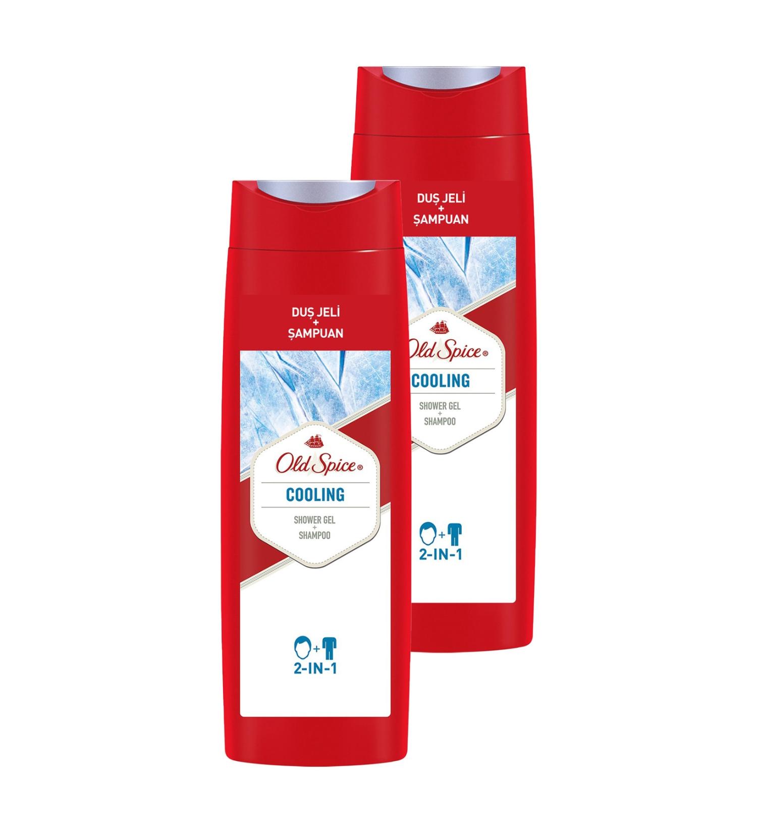 Old Spice Cooling Shampoo + Shower Gel 800 Ml (400 Ml X 2)