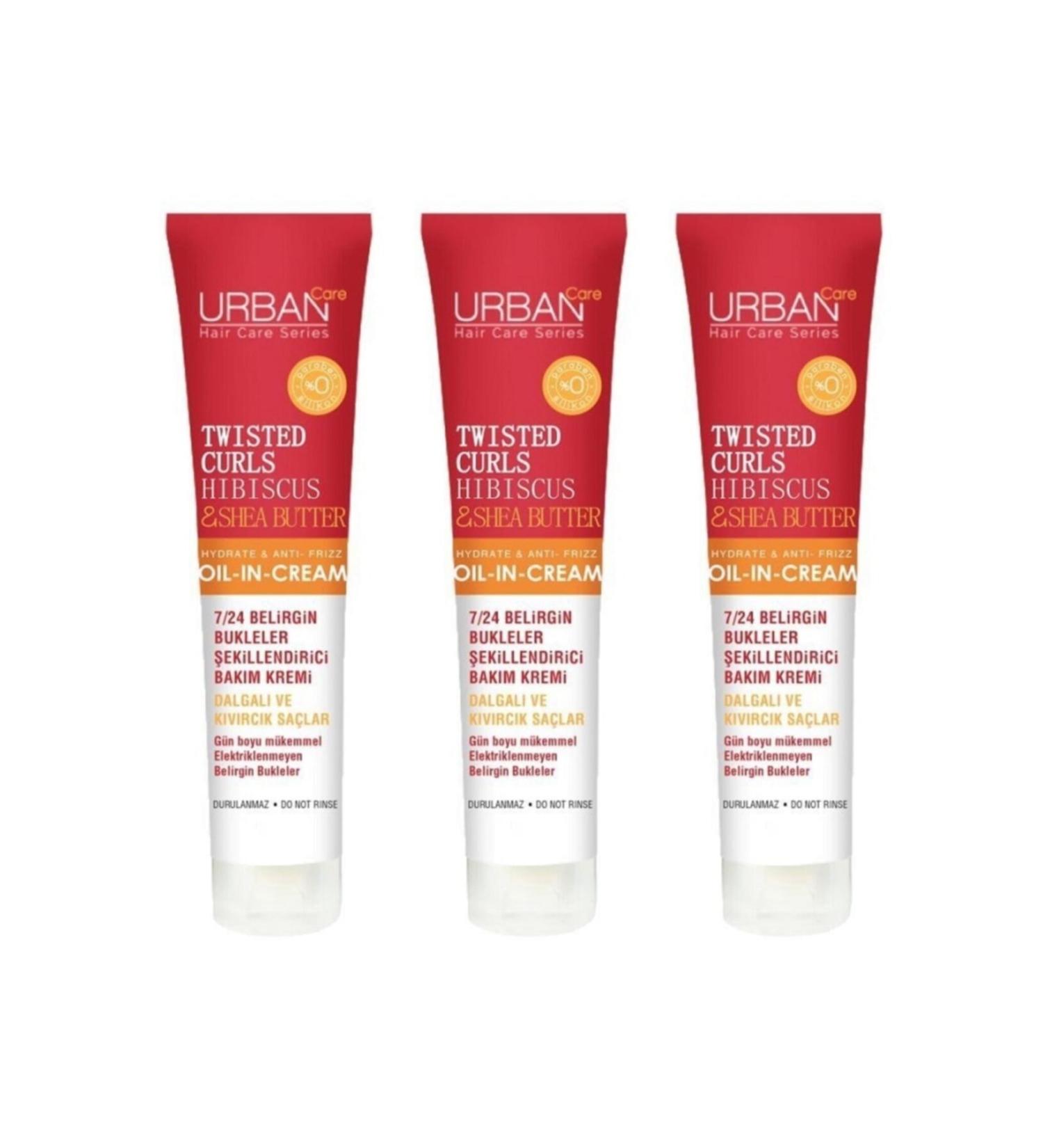 Urban Care Curl Defining Leave-In Care Cream with Hibiscus and Shea Butter 175 ml 3pcs