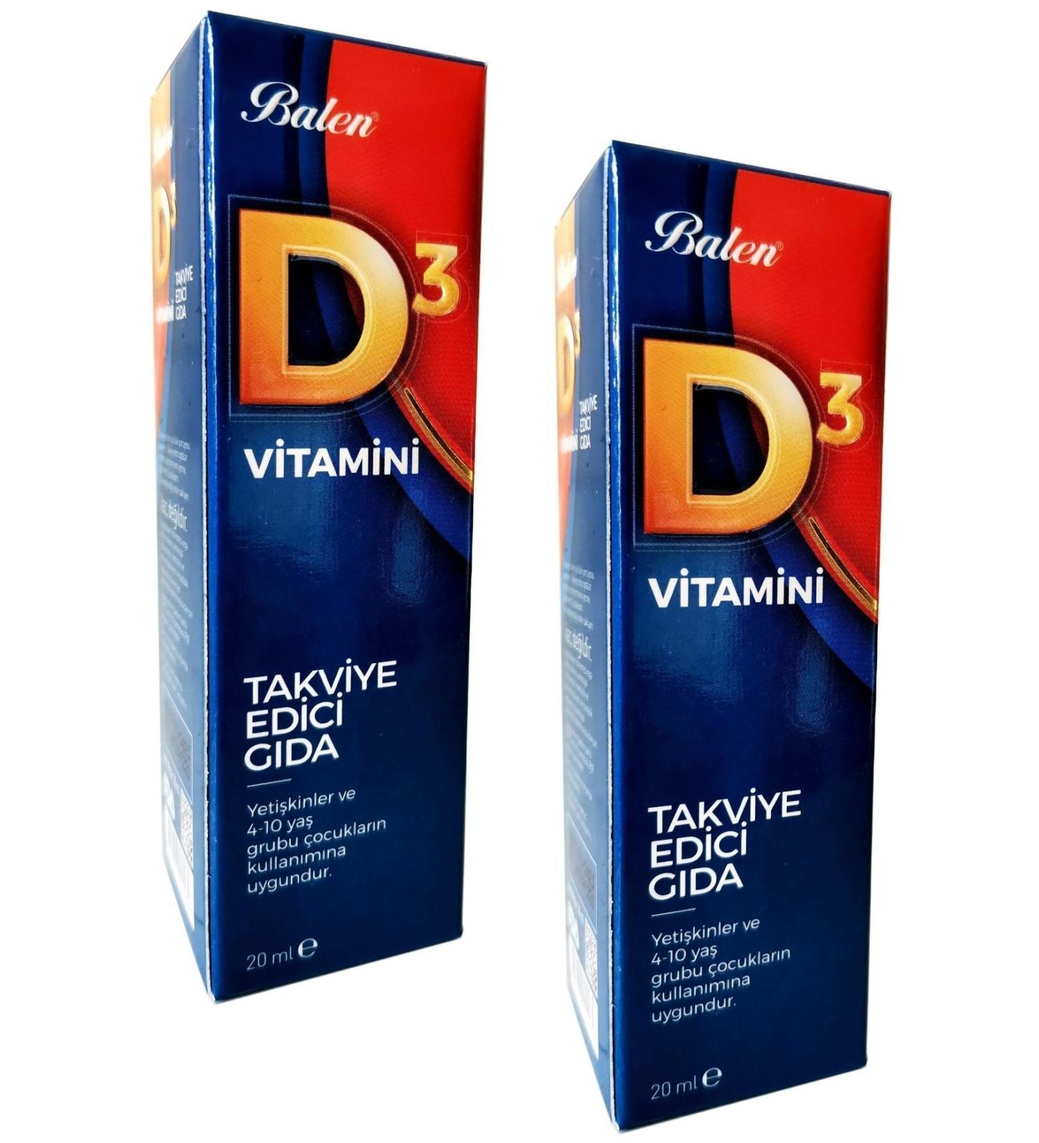 Balen Vitamin D3 Liquid Food Supplement 20 ml X 2 Pieces