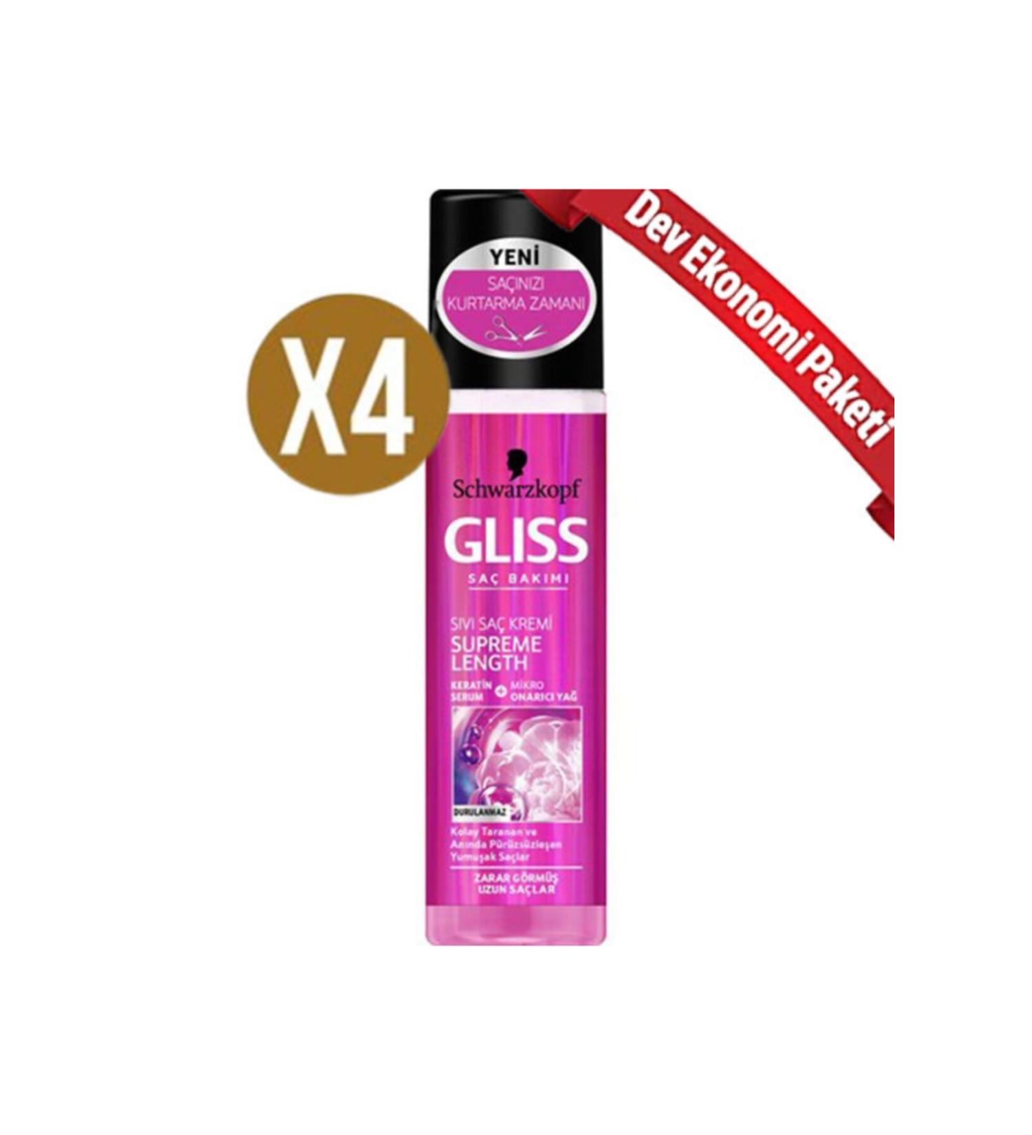 Gliss Supreme Length Liquid Conditioner 200 Ml X 4 Pieces