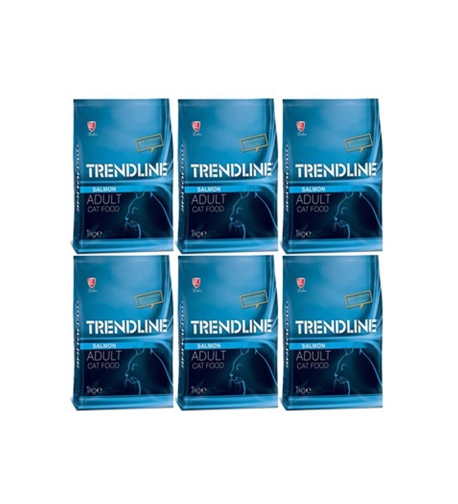 Trendline Adult Cat Food with Salmon 1 Kg X 6 Packs