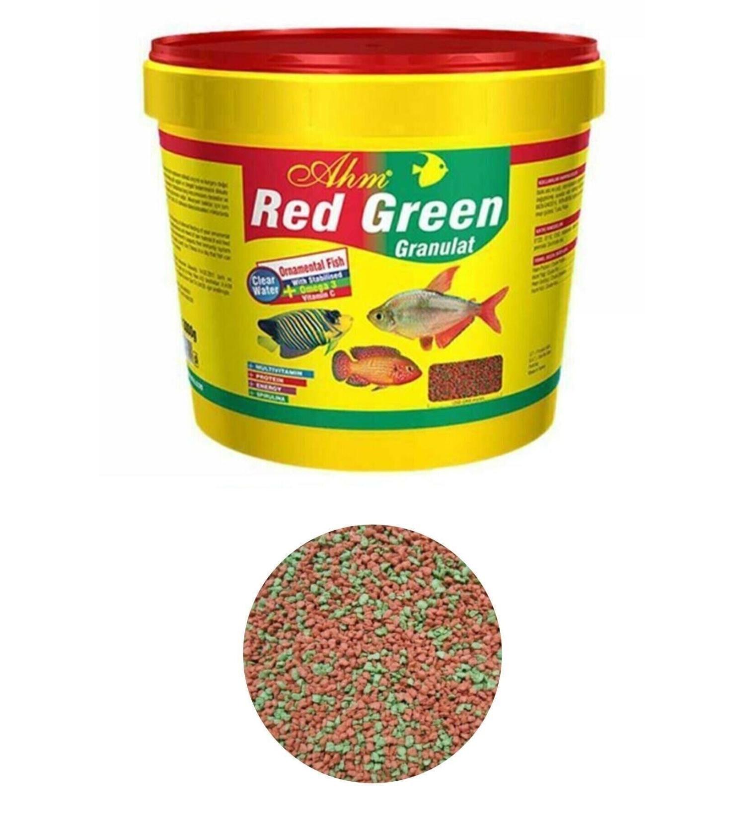 Ahm Red Green Mixed Granulate Cichlid Fish Food 250 Gr