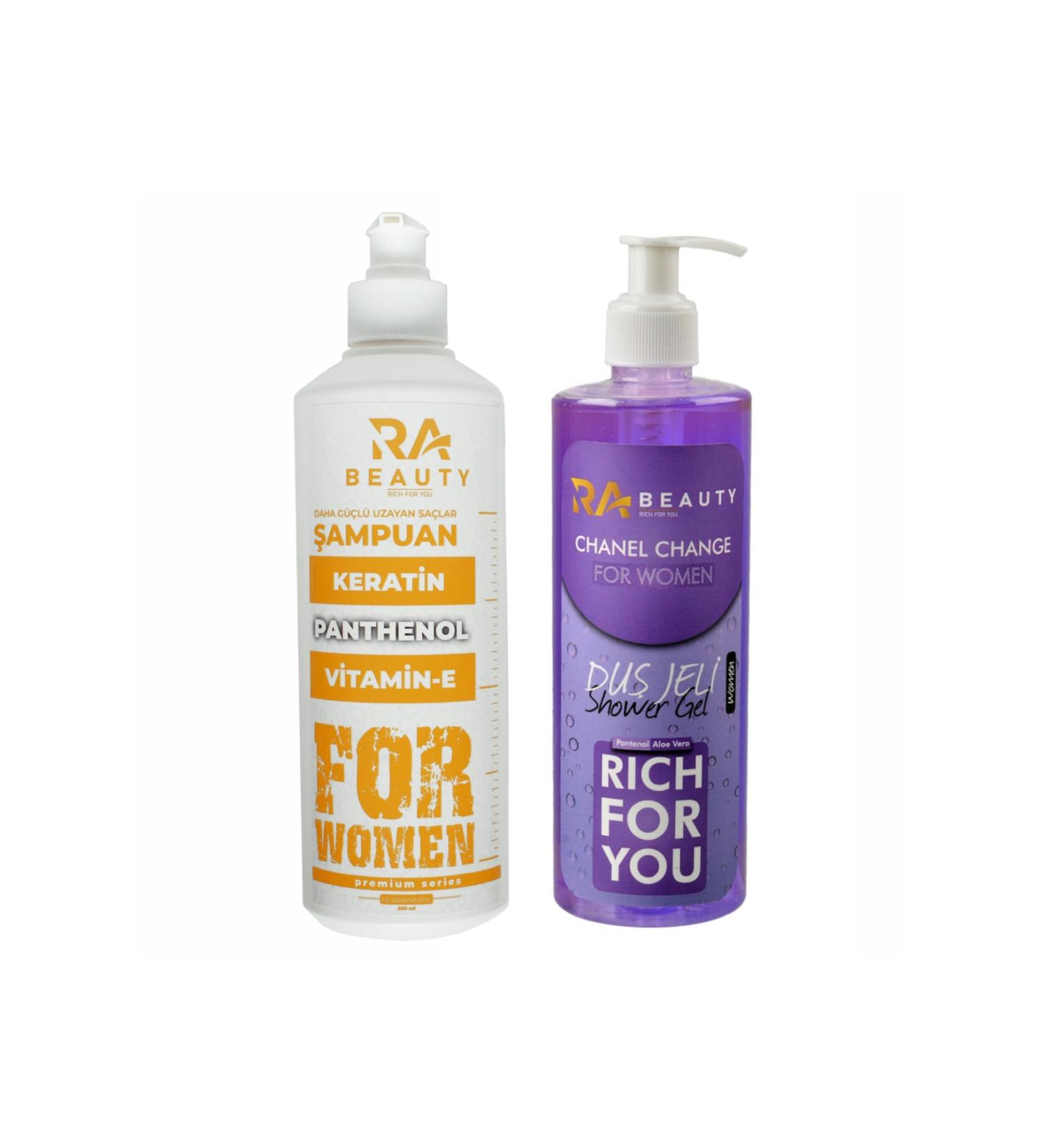 RA BEAUTY Plumping Biotin&collagen Sulfate-Free Shampoo 500 Ml + Shower Gel 400 Ml