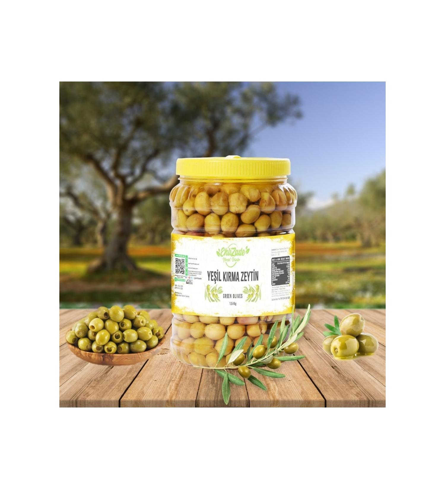 Ehlizade Green Cracked Olives 1.5 kg