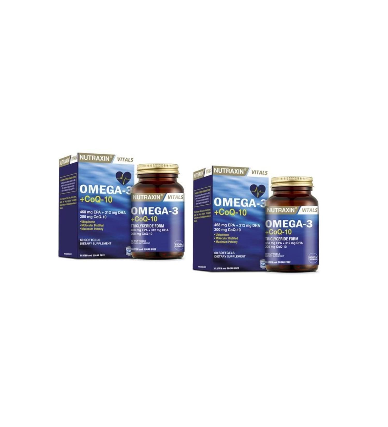 Nutraxin Omega3 Coq-10 60 Softgel X 2 Pieces