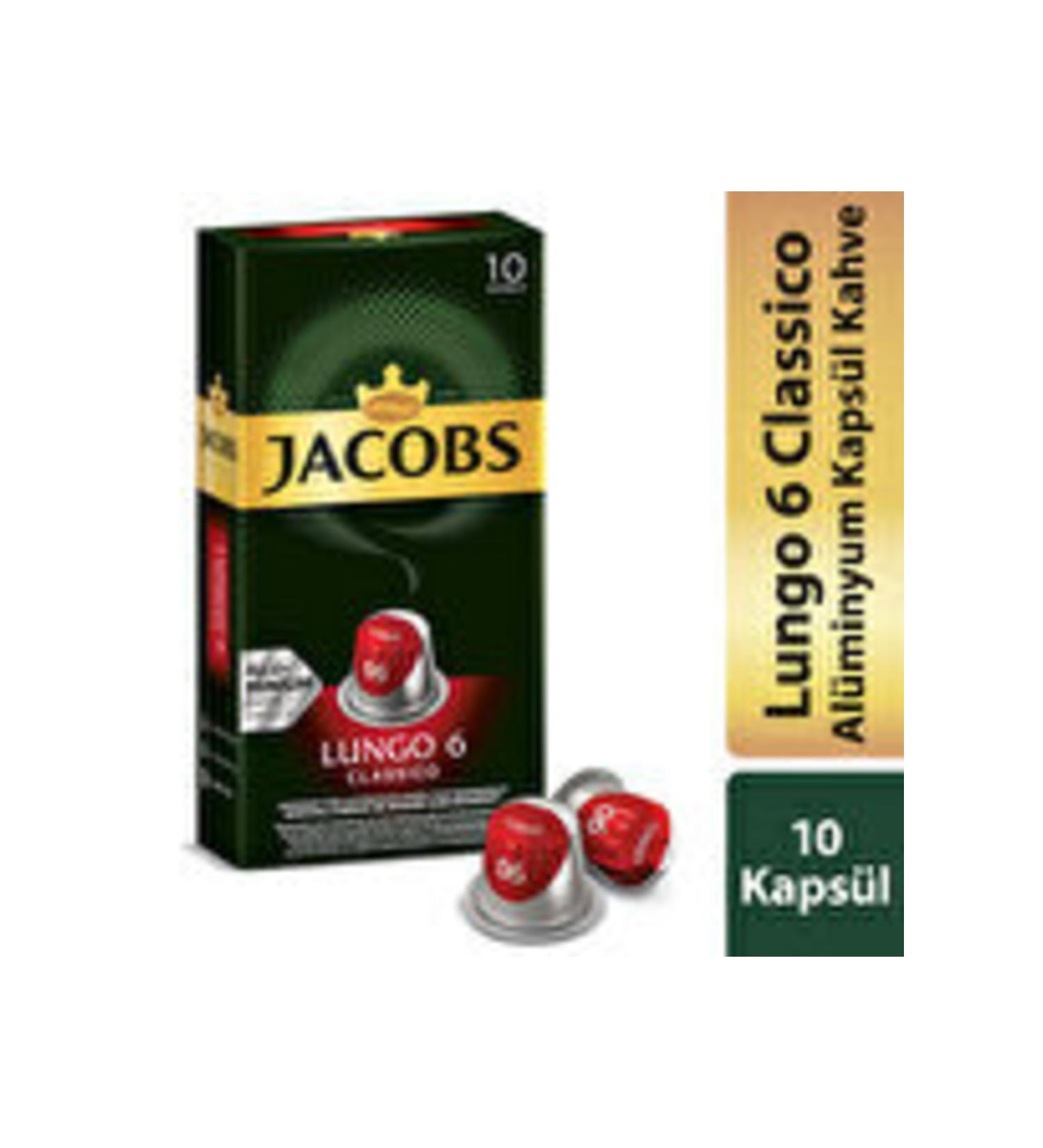 Jacobs Lungo 6 Classico Capsule Coffee 10-Piece (Nespresso Compatible)