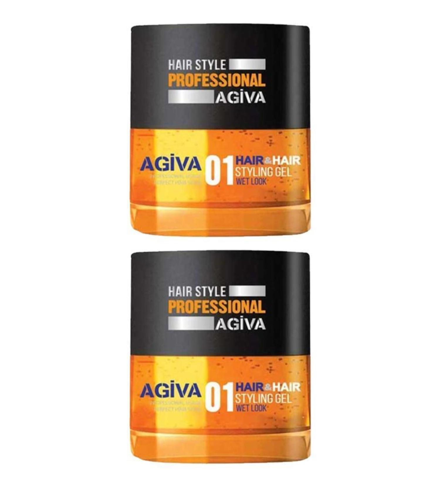 Agiva Hair Styling Gel 01 Wet Look 200 Ml X2