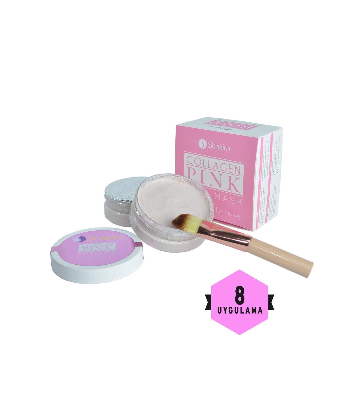 Naturelim Shakira Collagen Pink Hyaluron + 12 Amino Acid Collagen Pink Mask 8 Applications Face Care 75gr