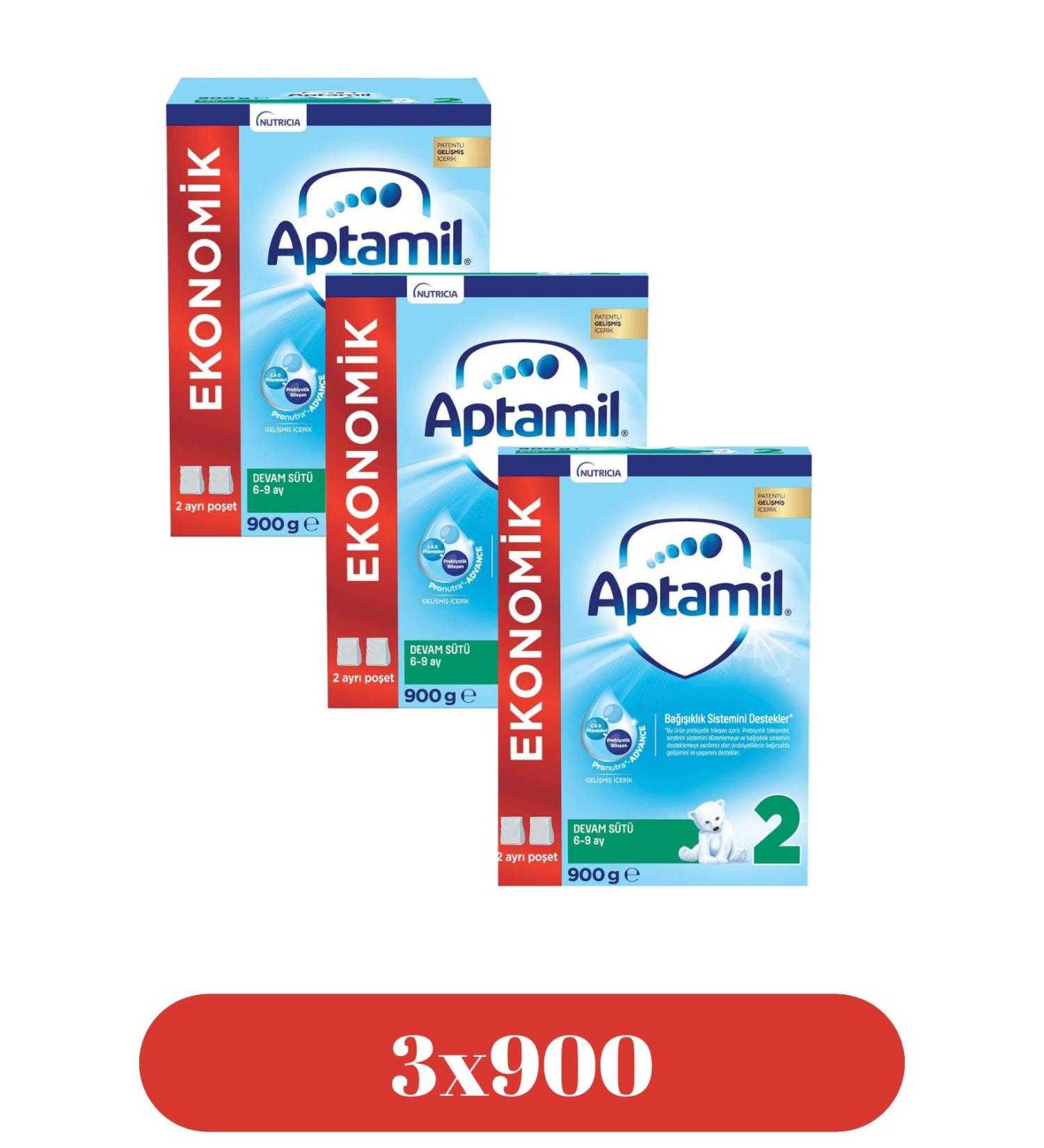 Aptamil 2 Follow-On Milk 3x900g 6-12 months - Buy Online on GoSupps.com