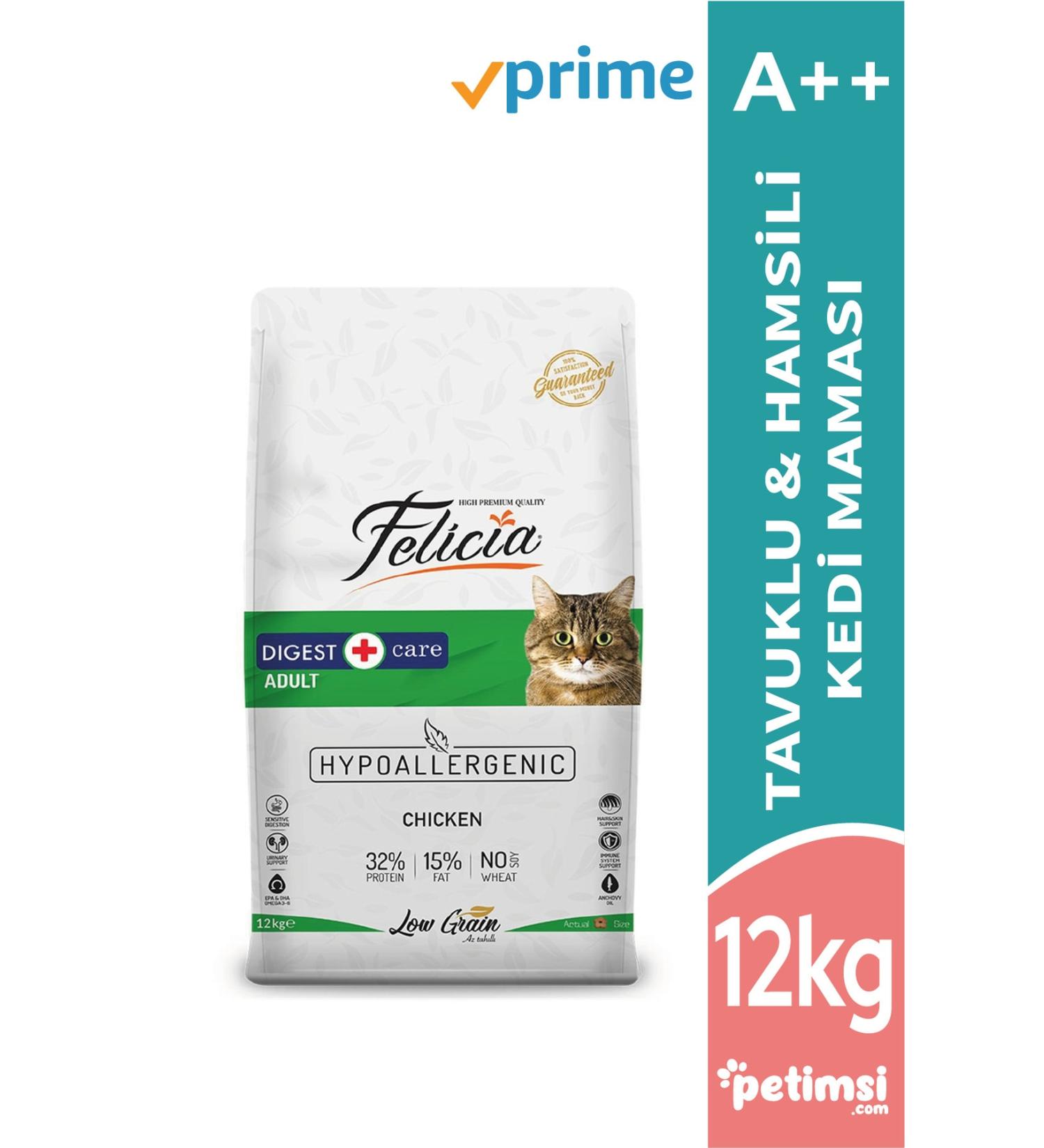 Felicia Hypoallergenic Chicken and Anchovy Low Grain Adult Cat Food 12 Kg