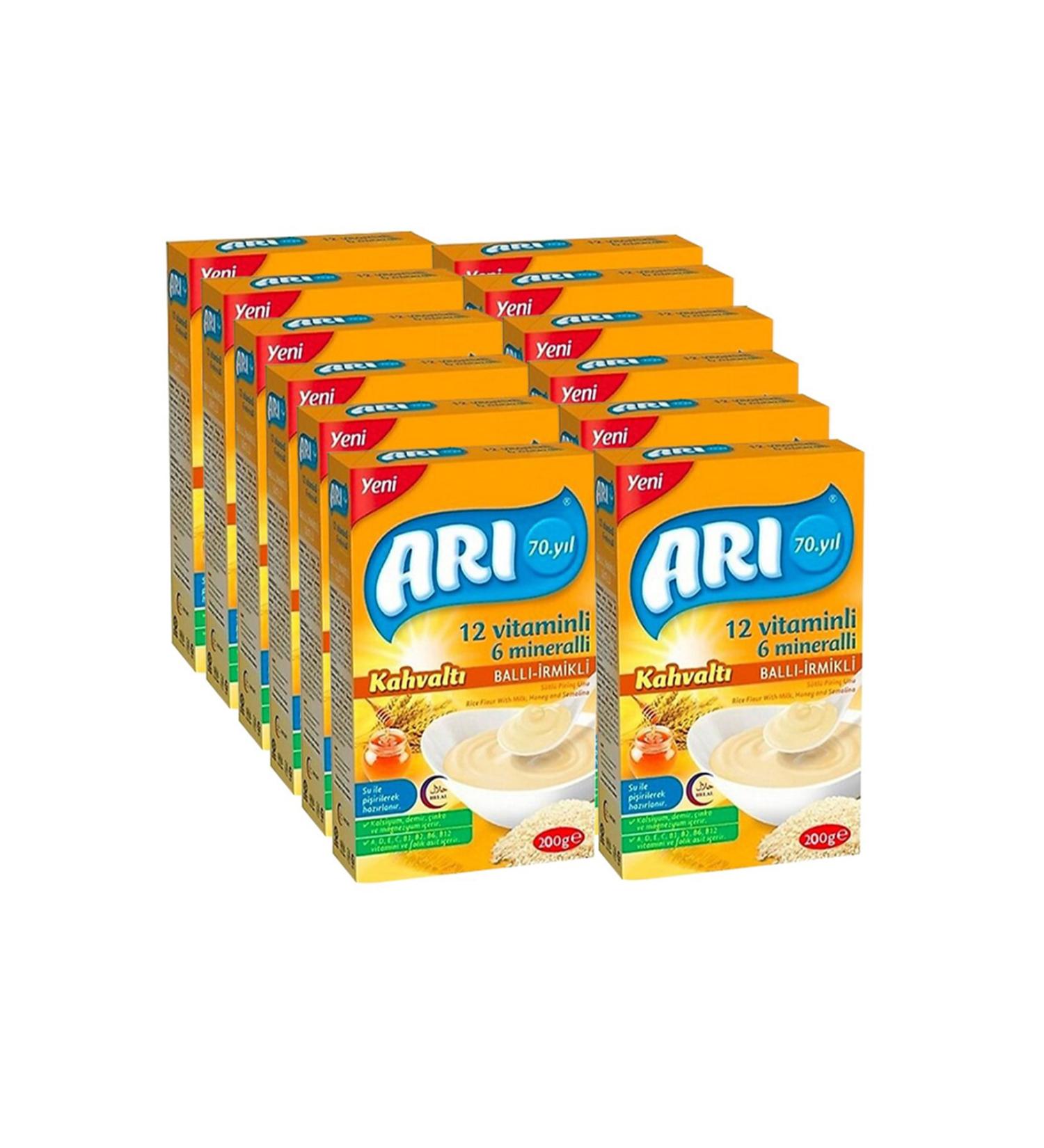 Ar Mama 12 Vitamins 6 Minarelli Rice Flour with Milk Honey Semolina 200 gr