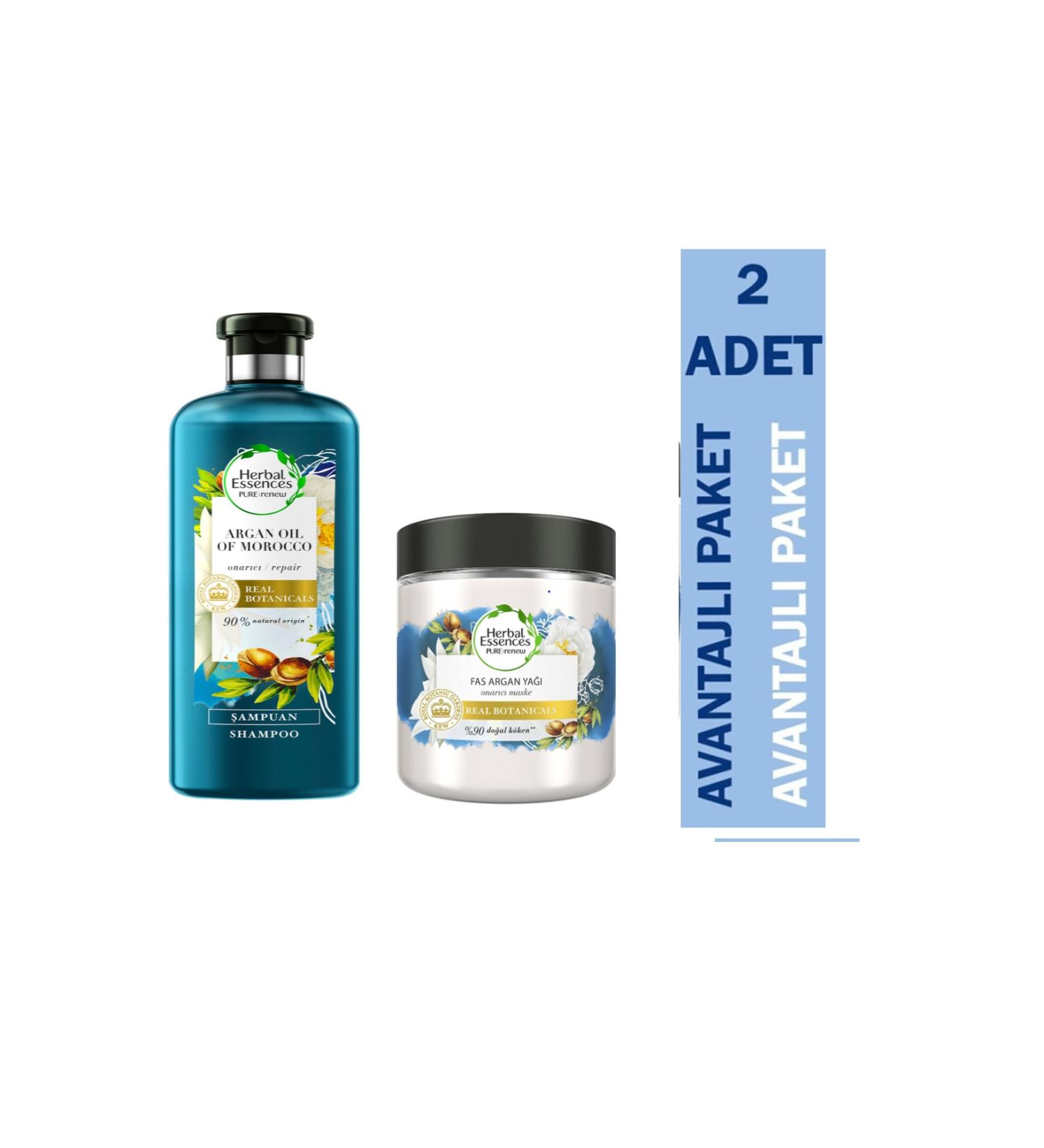 Herbal Essences Hair Mask Moroccan Argan Oil 250ml + Shampoo Repair Argan Oil 400ml - Buy Online on GoSupps.com