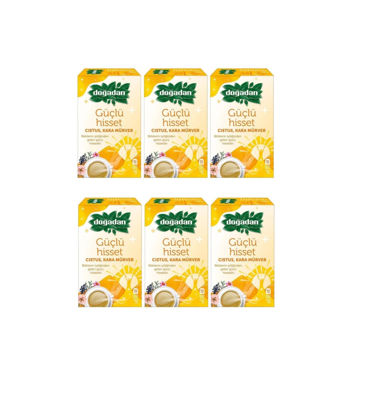 Feel Strong from Nature Citrus & Black Elderberry Tea Bag Cup 18 Pack 6 Pieces