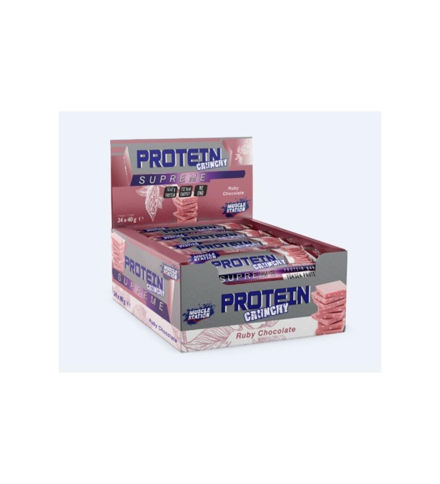 Muscle Station Supreme Crunchy Protein Bar 40 gr 24 Pieces