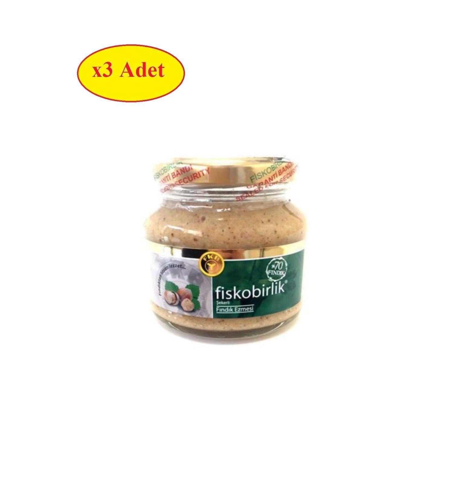 Fiskobirlik 3-pack Hazelnut Paste with Sugar Glass Jar 180 grams
