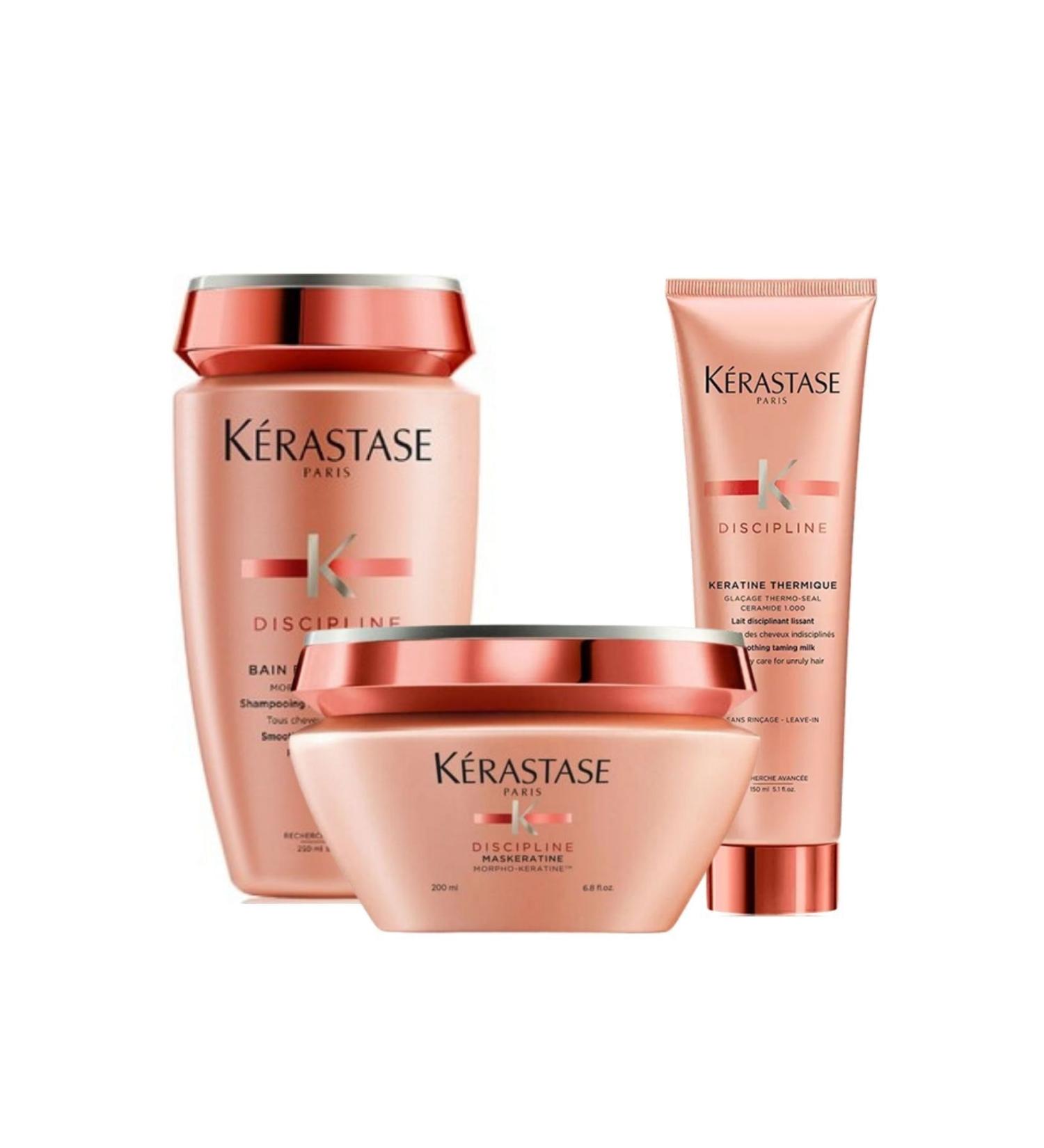 Kerastase Discipline Bain Fluidealiste Shampoo 250 ml + Maskeratine Hair Mask 200 ml + Oleo-curl Cream 150 ml