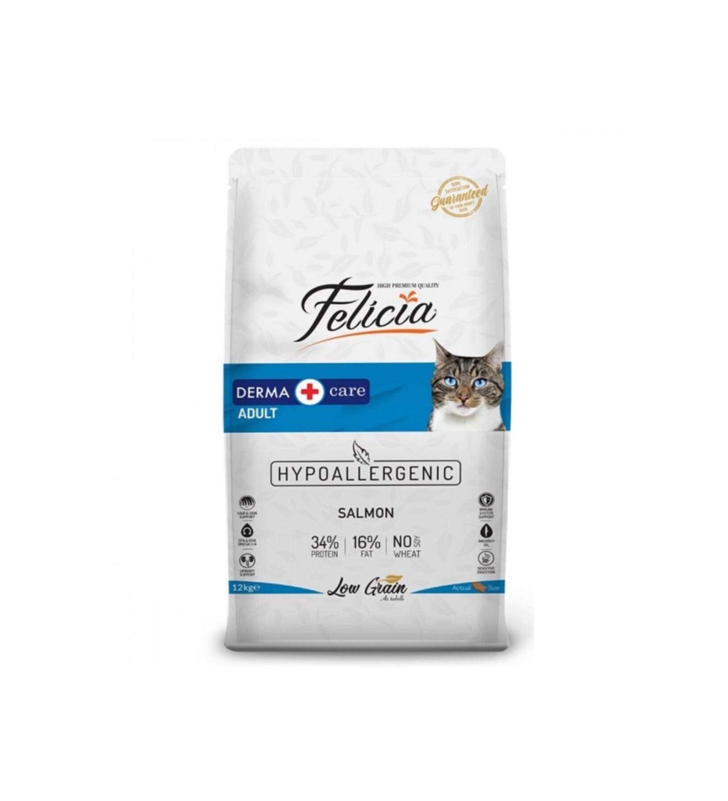 Felicia Hypoallergenic Low Grain Cat Food with Salmon 12kg