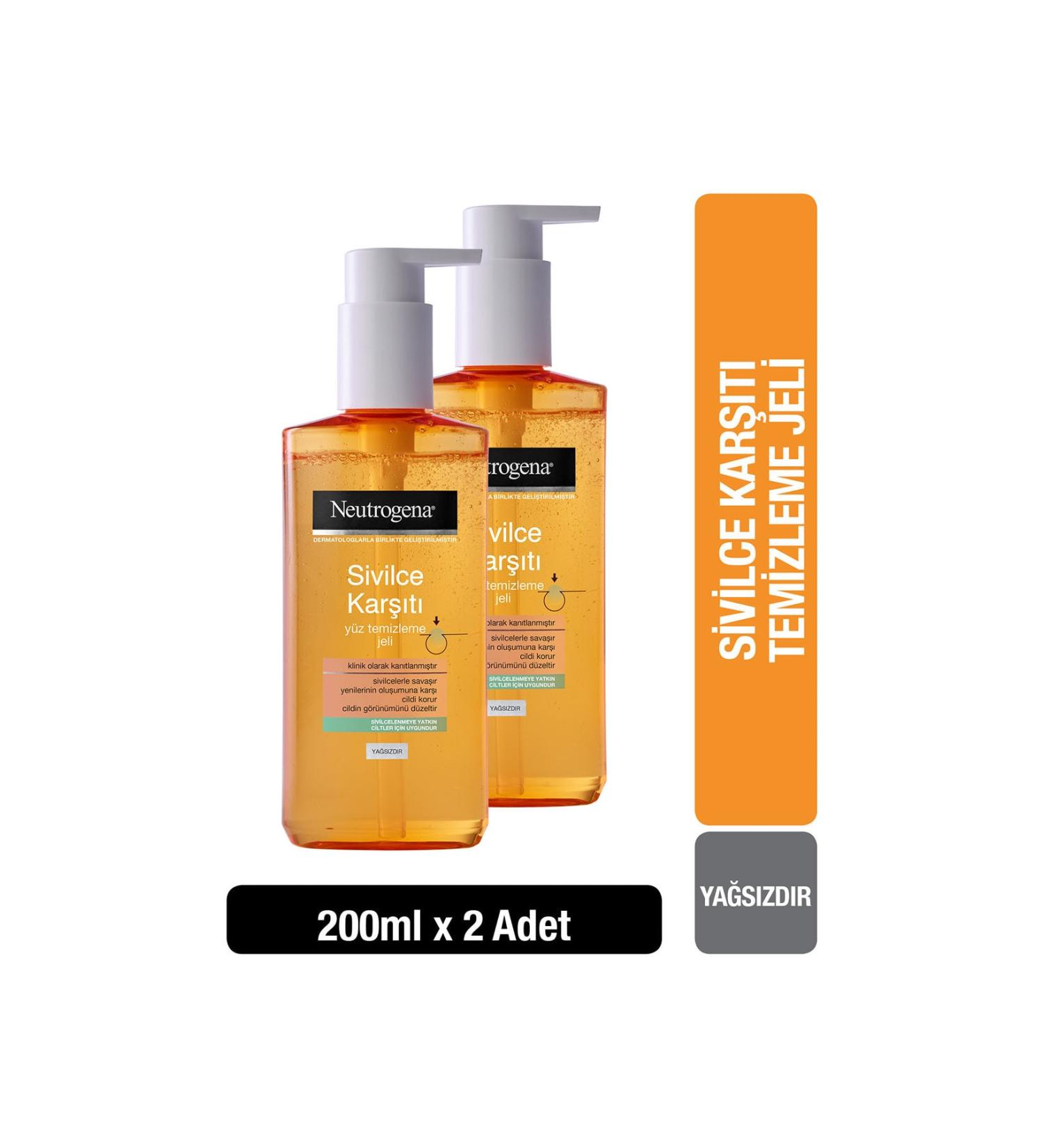 Neutrogena Anti-Acne Facial Cleansing Gel 200 ml 2 Pieces