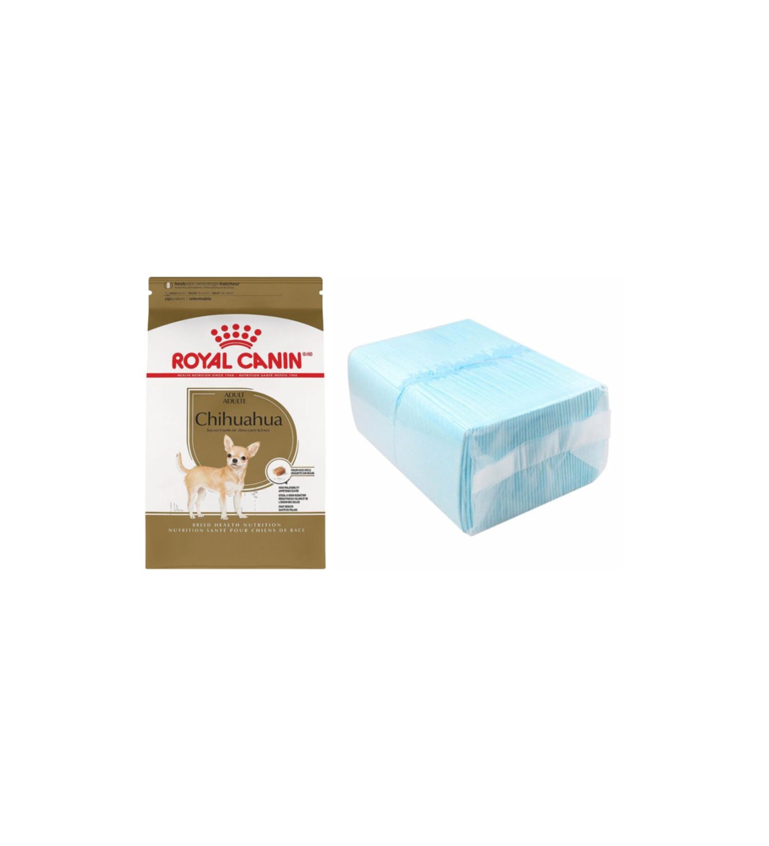 Royal Canin Adult Chihuahua Dog Food 1.5 Kg + 10 Dog Pee Training Pads (original)