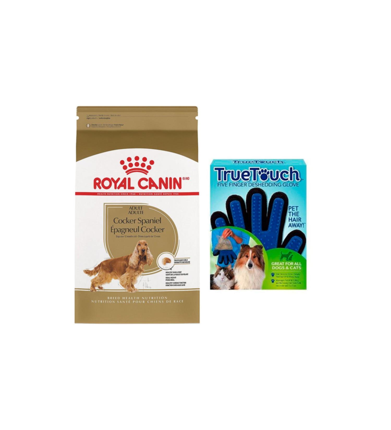 Royal Canin Adult Cocker Dog Food 3 Kg + Bobo Touch Dog Hair Removal Glove
