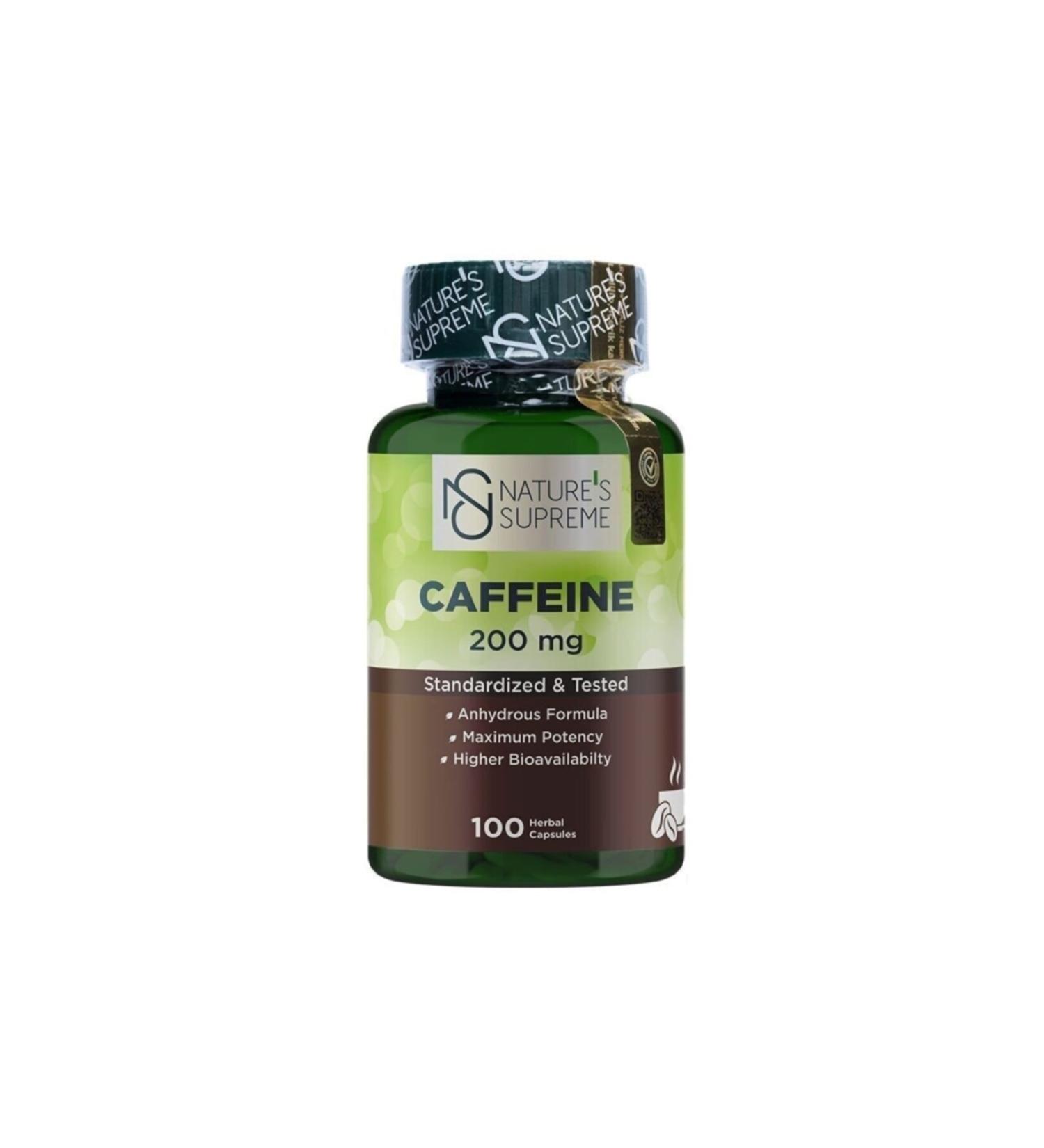 Natures Supreme Caffeine 200 mg 100 Capsules - Unflavored - Buy Online on GoSupps.com