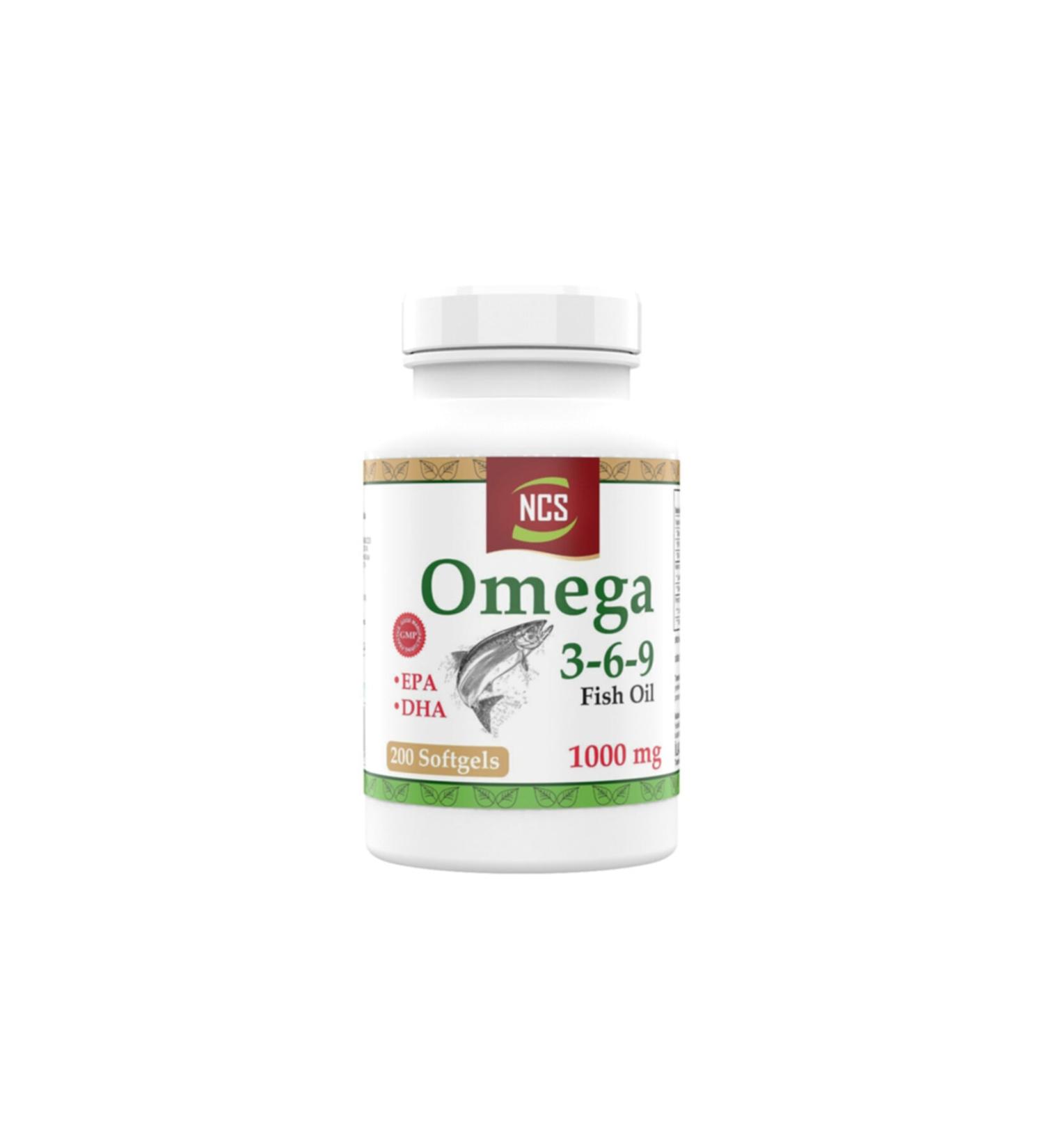 Ncs Omega 3 6 9 Fish Oil 1000 mg 200 Capsules Epa Dha Content