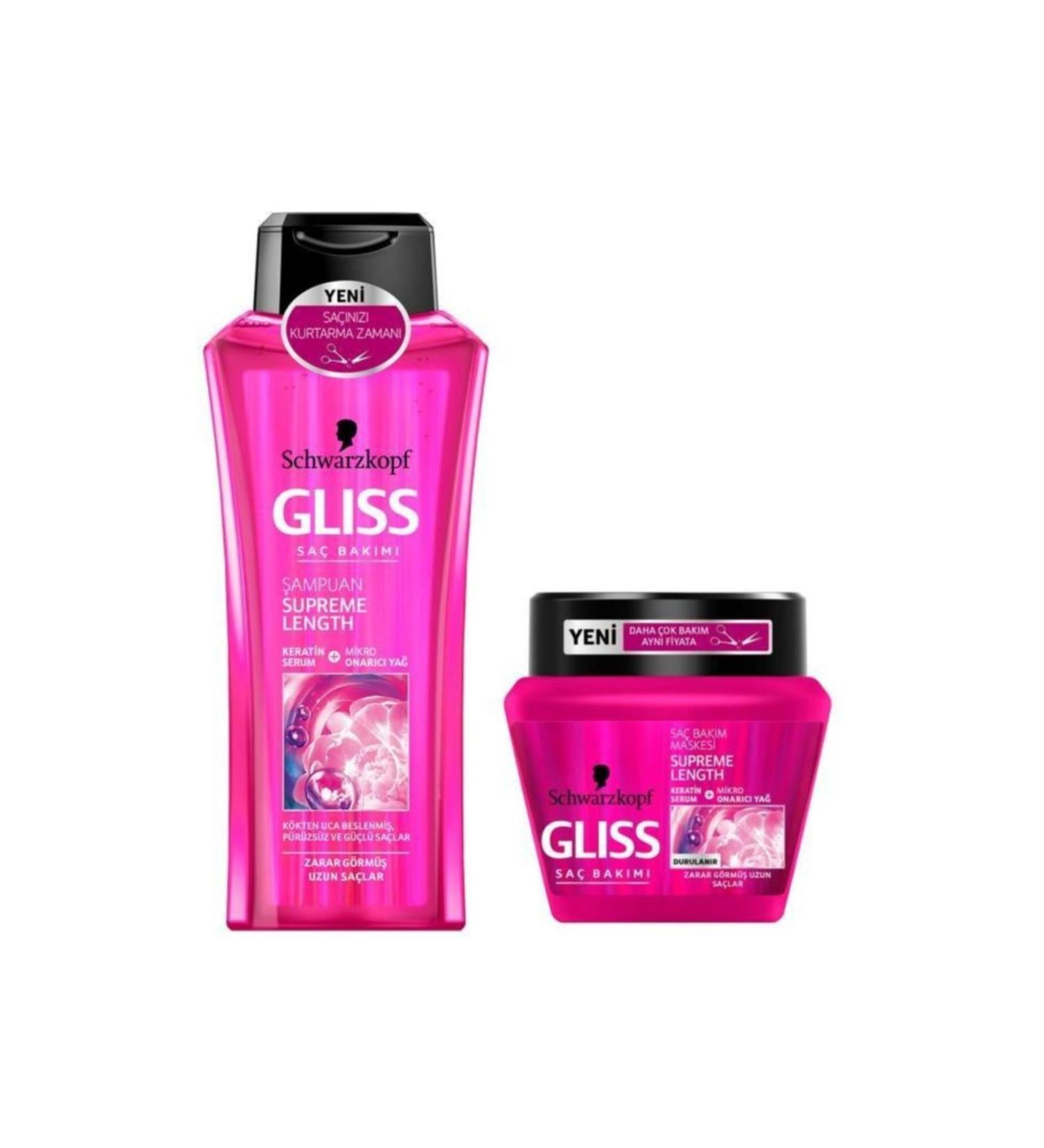Gliss Supreme Length Shampoo 400 ml + Supreme Length Mask 300 ml
