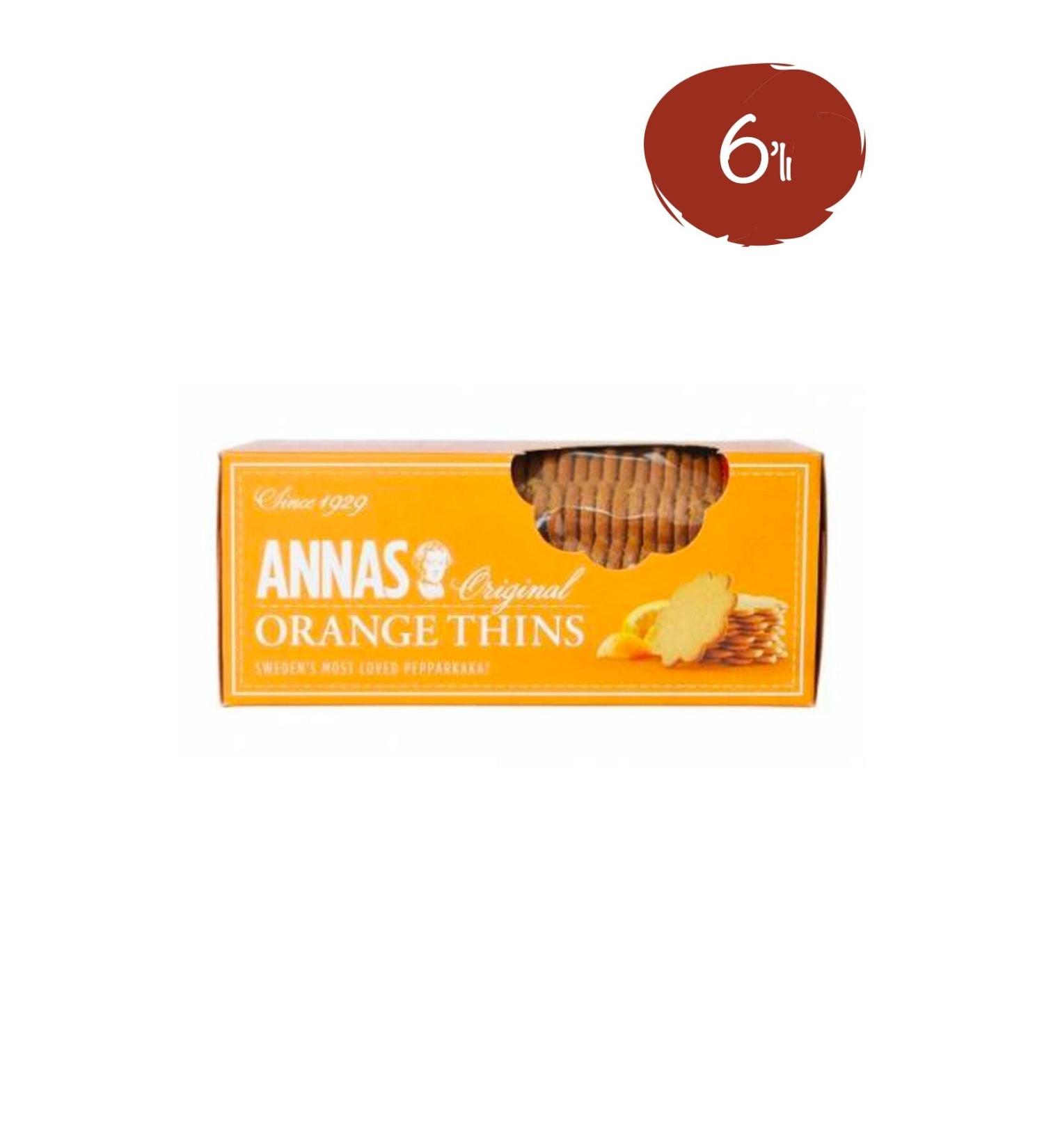Vegan World Annas Original Orange Biscuits 150 Gr. x6