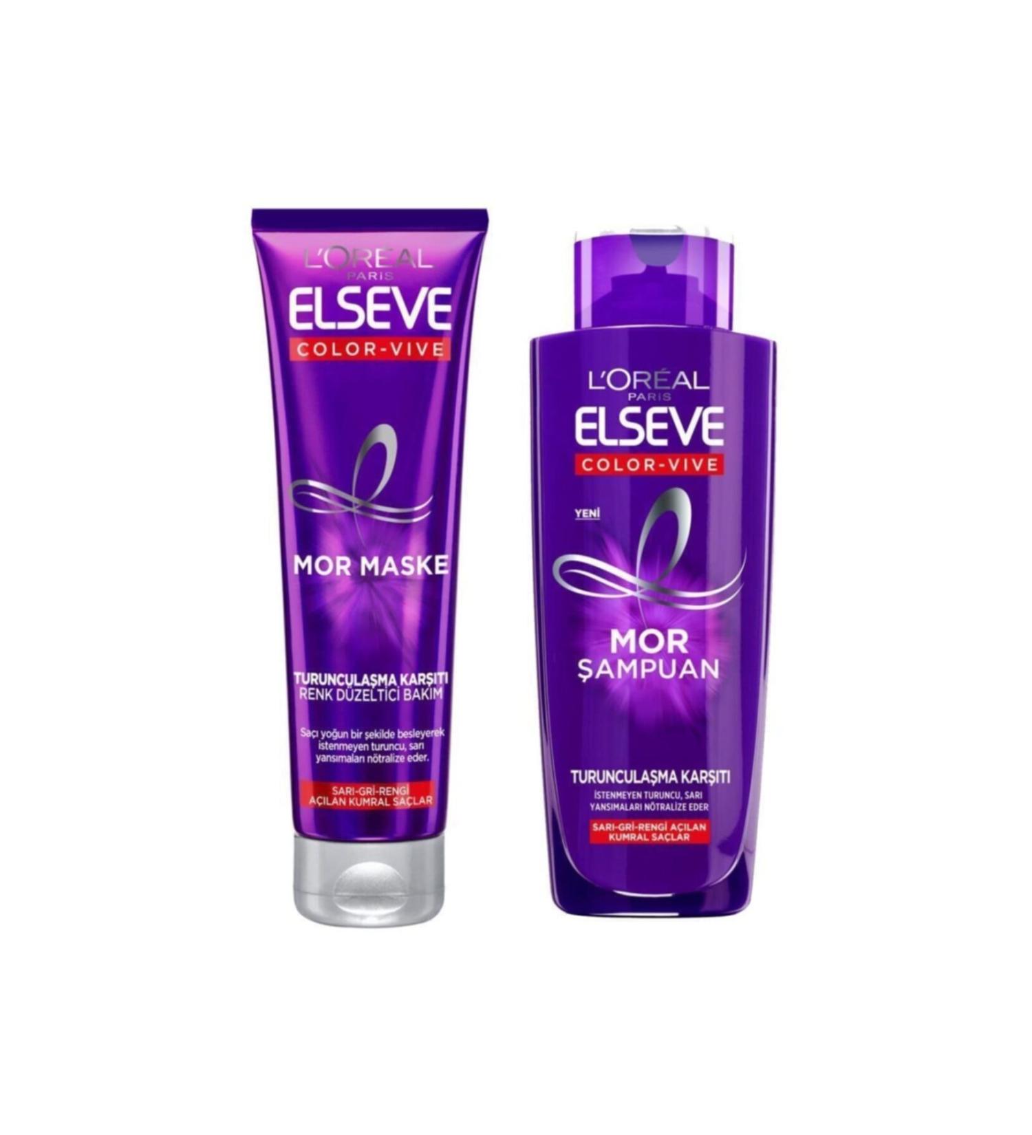 Elseve Loreal Color-Vive Silver Purple Shampoo 200 ml + Mask 150 ml