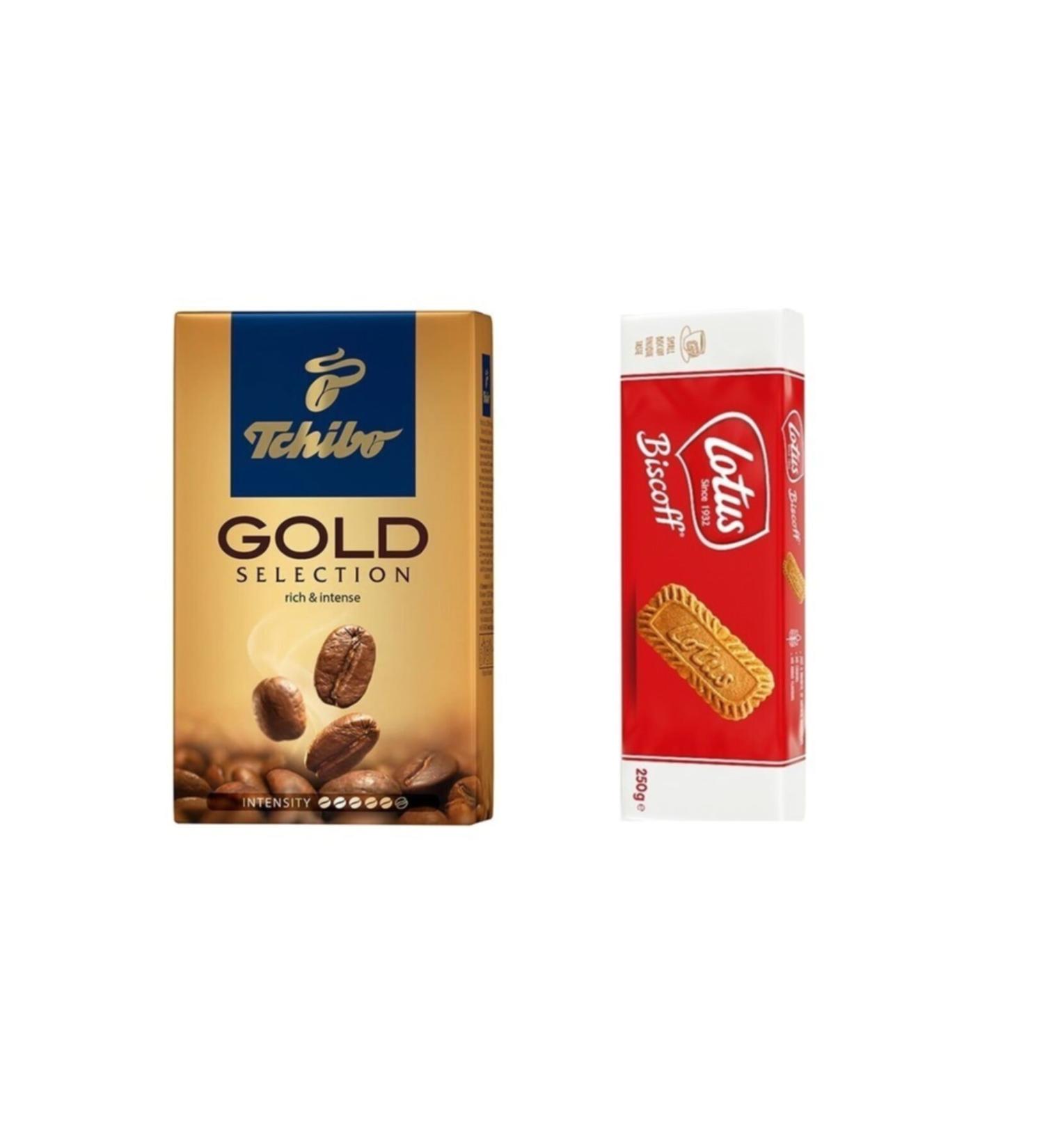 Tchibo Gold Selection Filter Coffee 250gr + Lotus Biscoff Caramelized Biscuit 250gr
