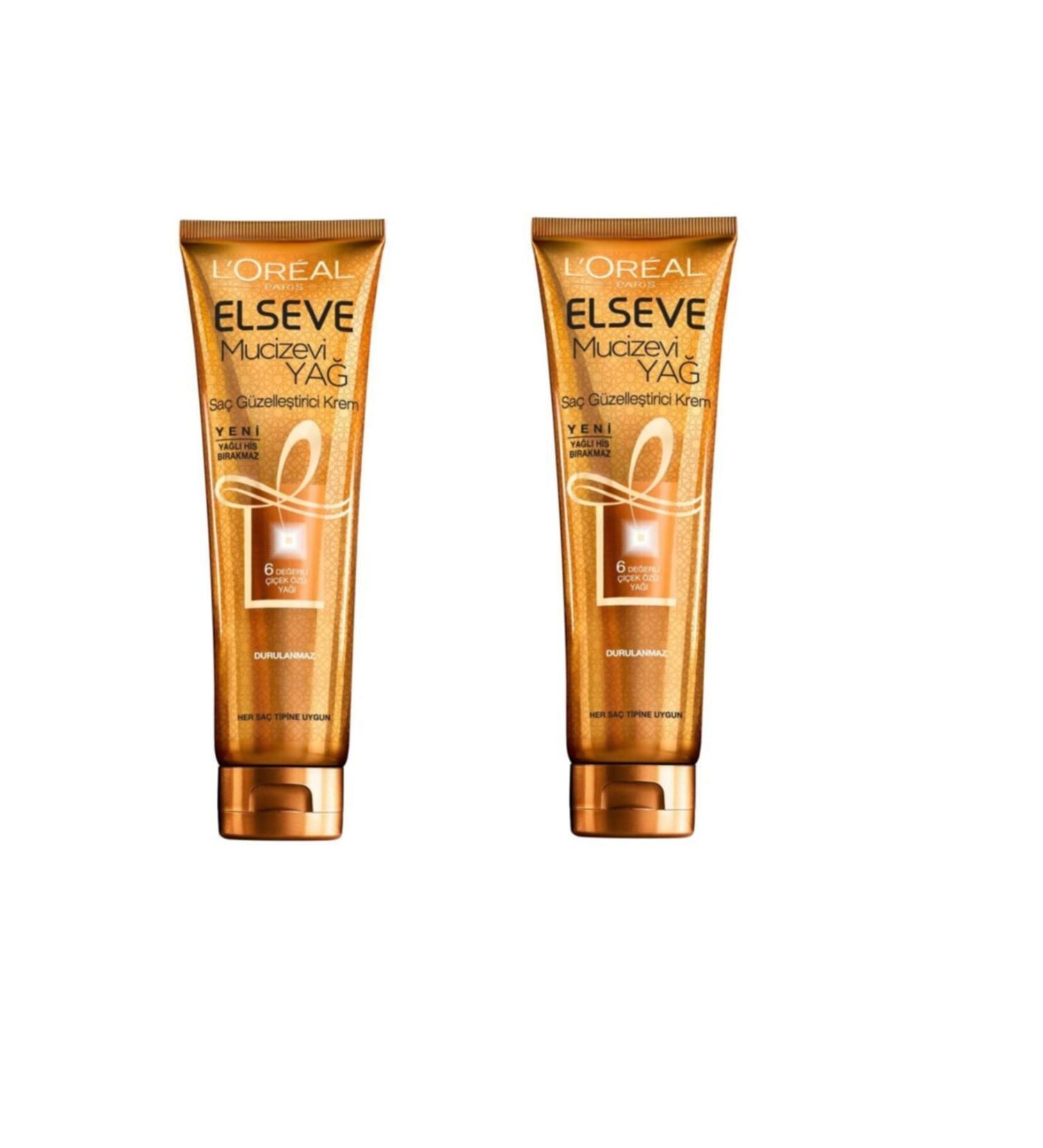 Elseve Loreal Miraculous Oil Hair Beautifying Cream All Hair 150 ml x 2 Pcs 3600523036342