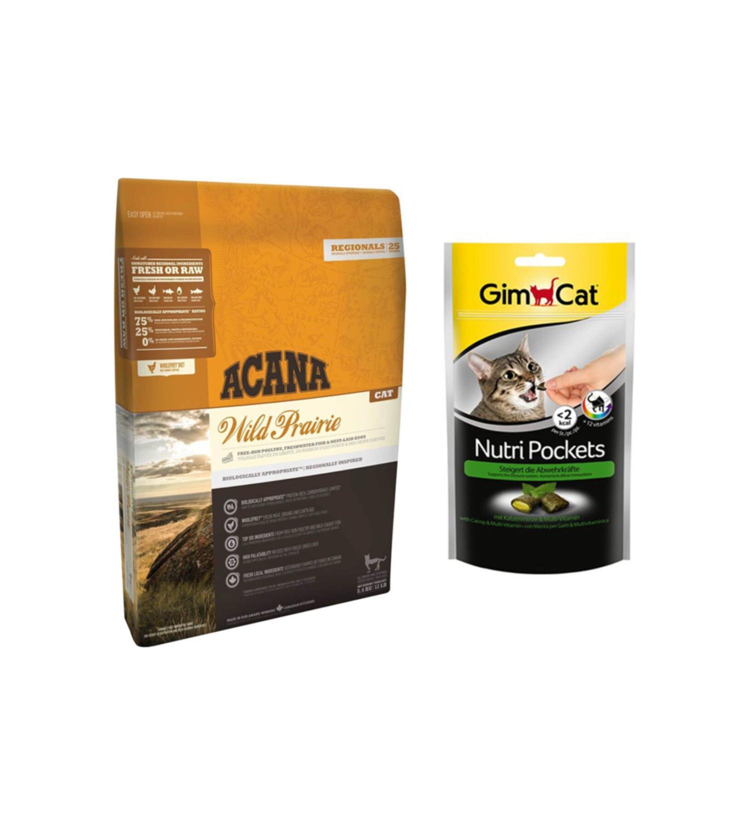 Acana Regionals Wild Prairie Cat Food 1.8 kg + Gimcat Cat Herb Reward Food 60 gr