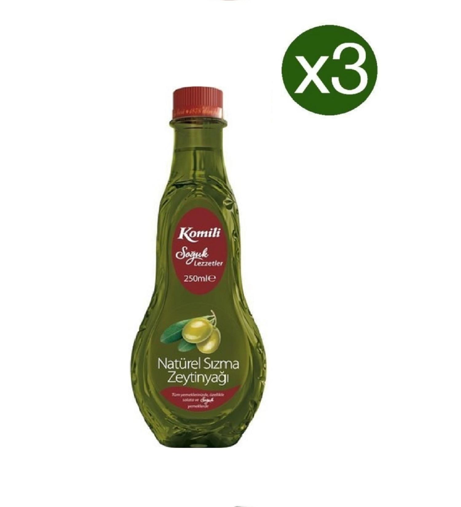 Komili KOM L EXTRA VIRGIN OLIVE OIL 250ML 3-PACK